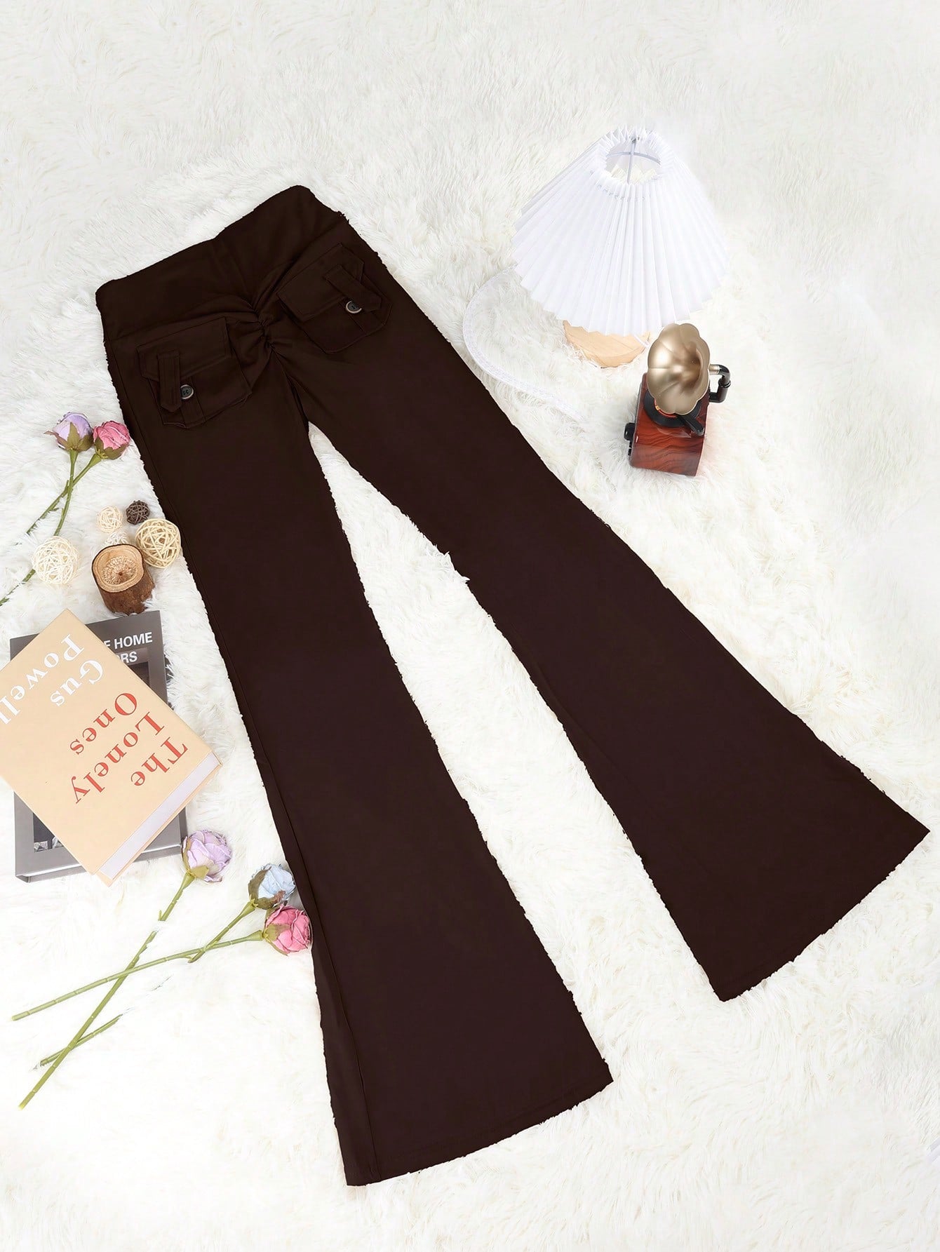 Women's Brown High-Waist Yoga Pants