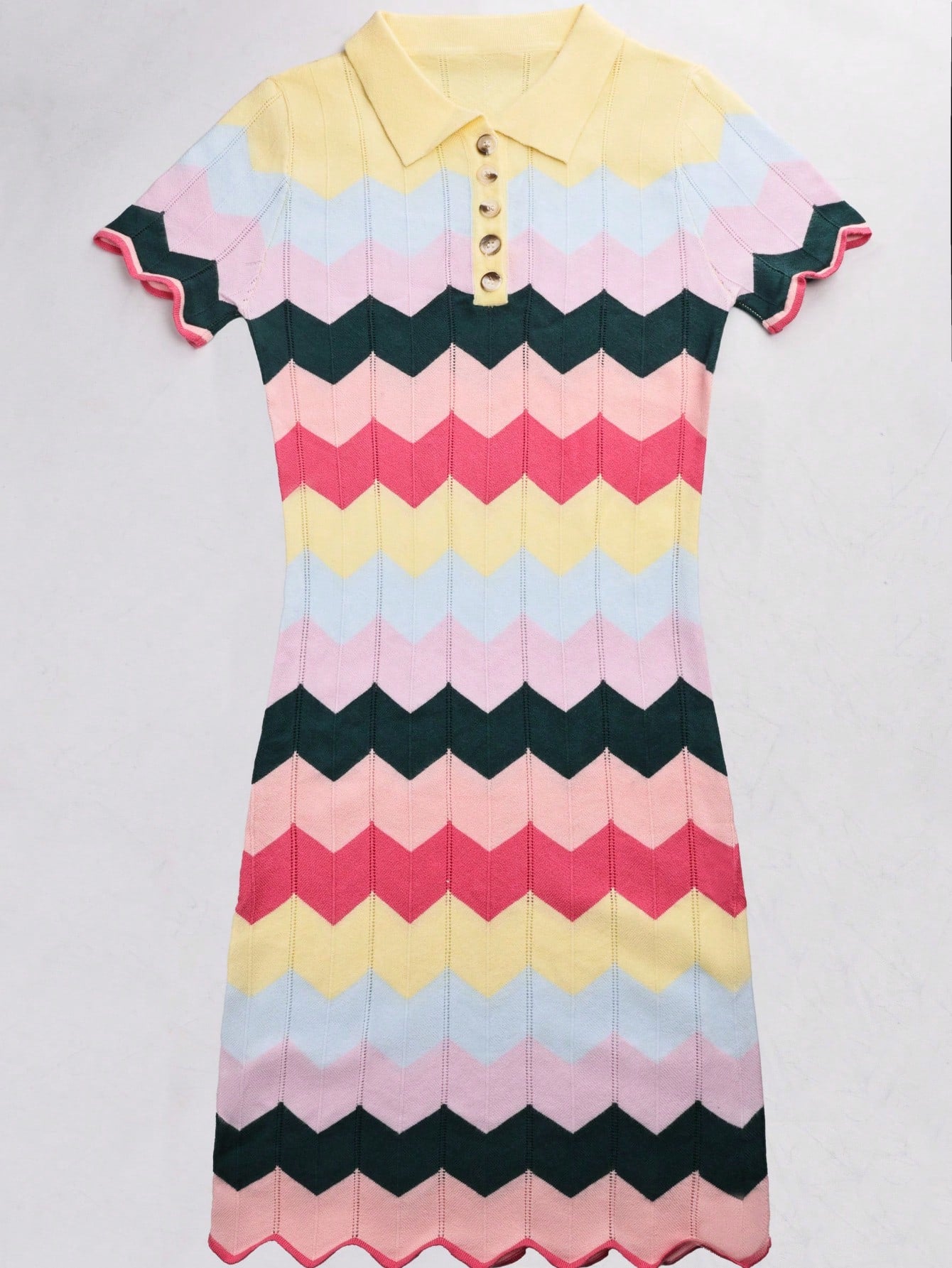 Women's Multi Color Ribbed Knit Midi Bodycon Dress