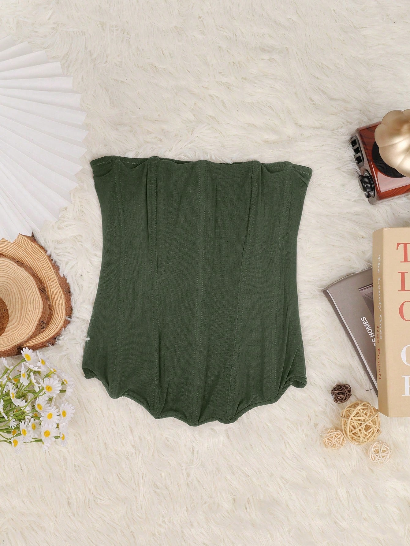 Women's Olive Green Corset Bustier