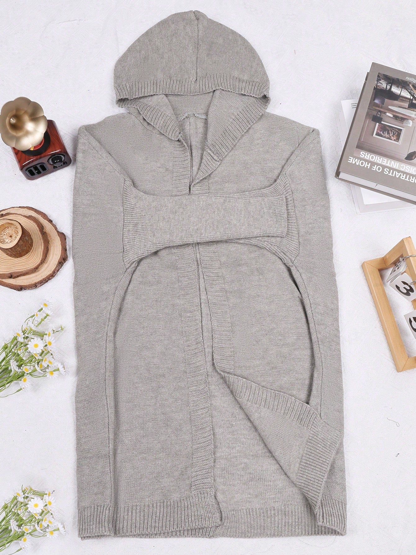 Women's Grey Pleated Midi Dress