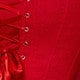 Women's Red Lace-Up Corset Top with Tie-Shoulder Straps and Structured Bodice