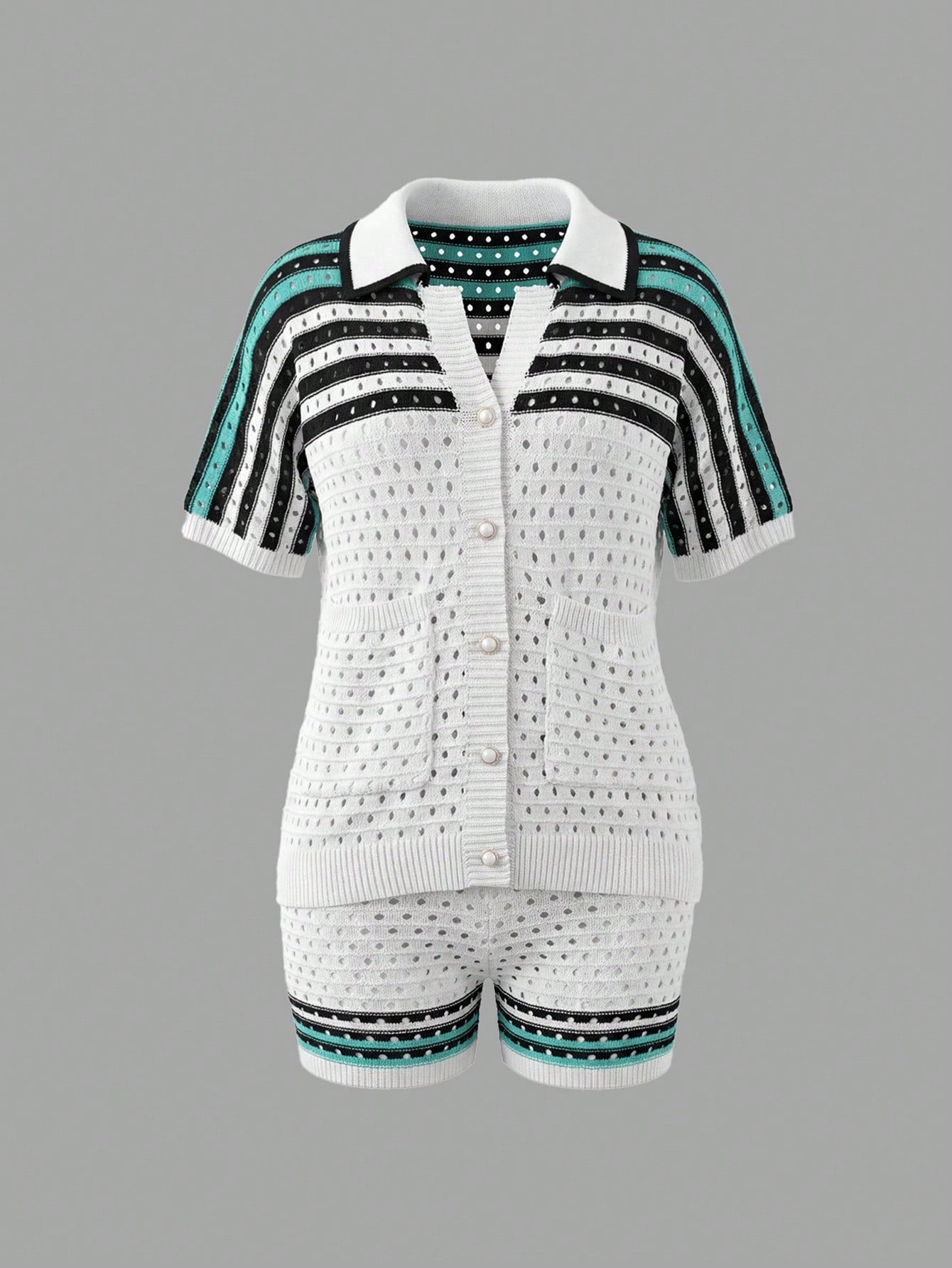 Women's Cyan White Ribbed Knit Midi bodycon dress with sleeveless