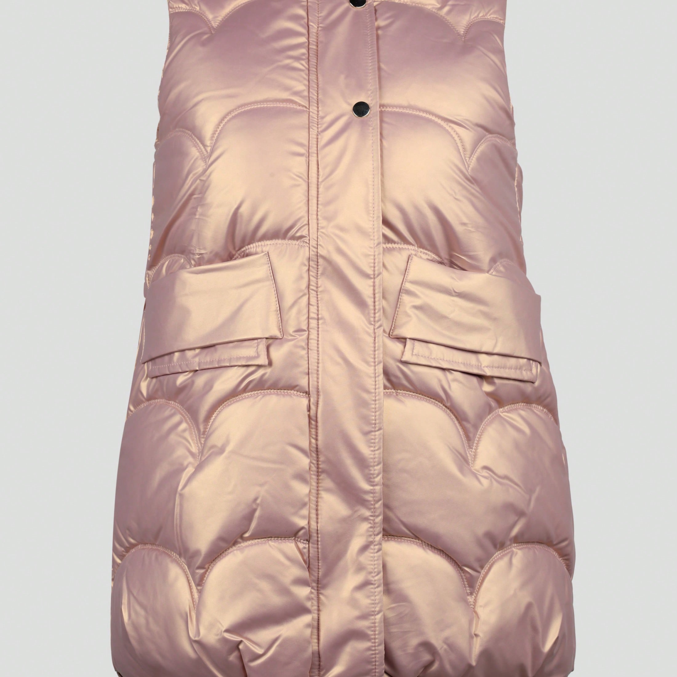 Women's Pink Faux Leather Cropped Vest Top