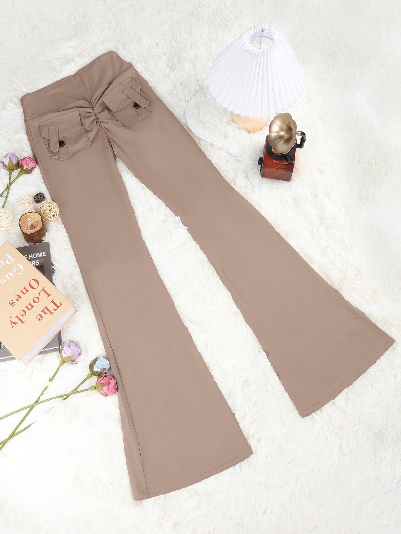 Women's Khaki High-Waist Yoga Pants