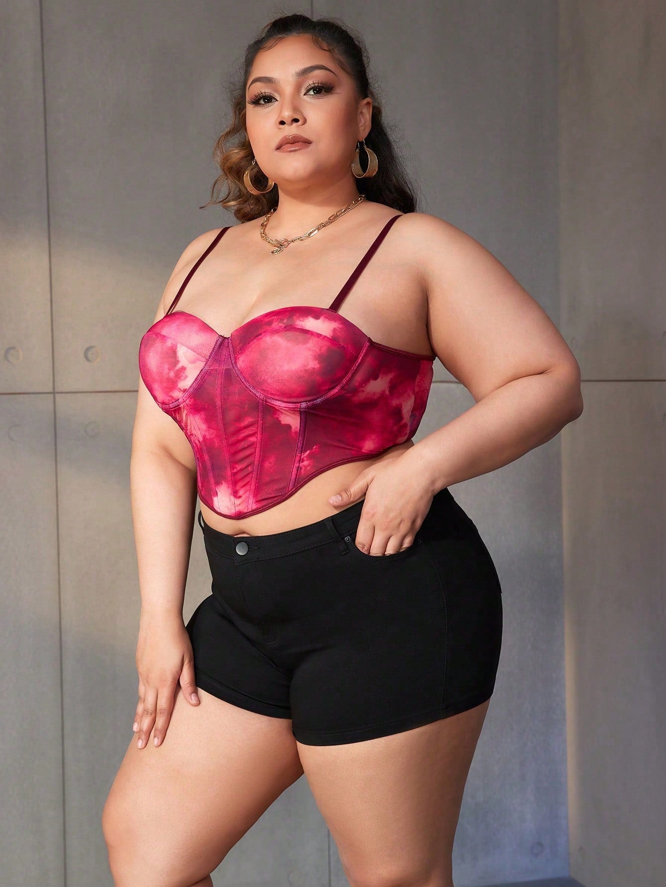 Women's Black High-Waisted Shorts, Plus Size Stretchy Casual Shorts for Daily & Lounge Wear