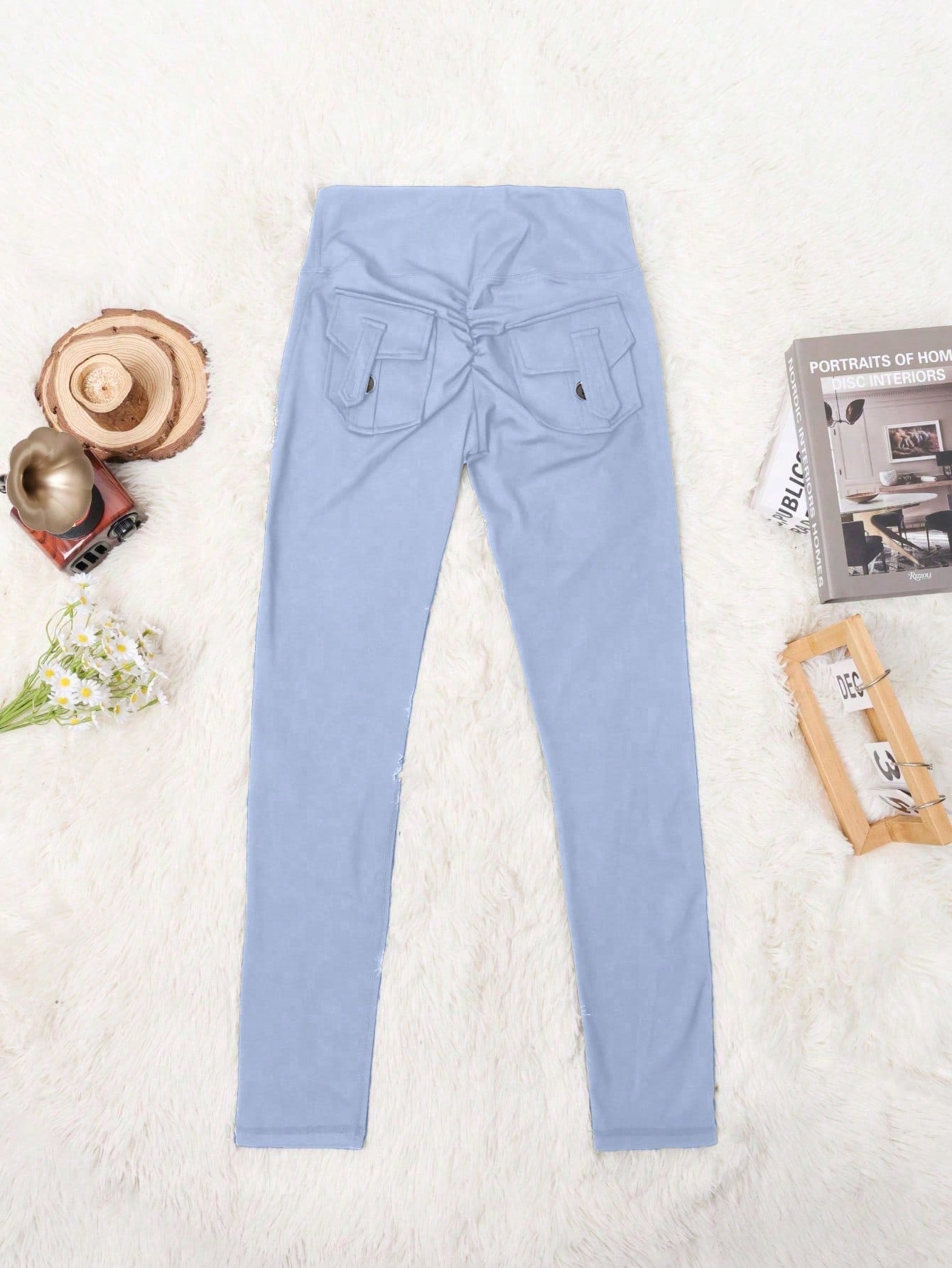Women's Light Blue High-Waist Yoga Pants