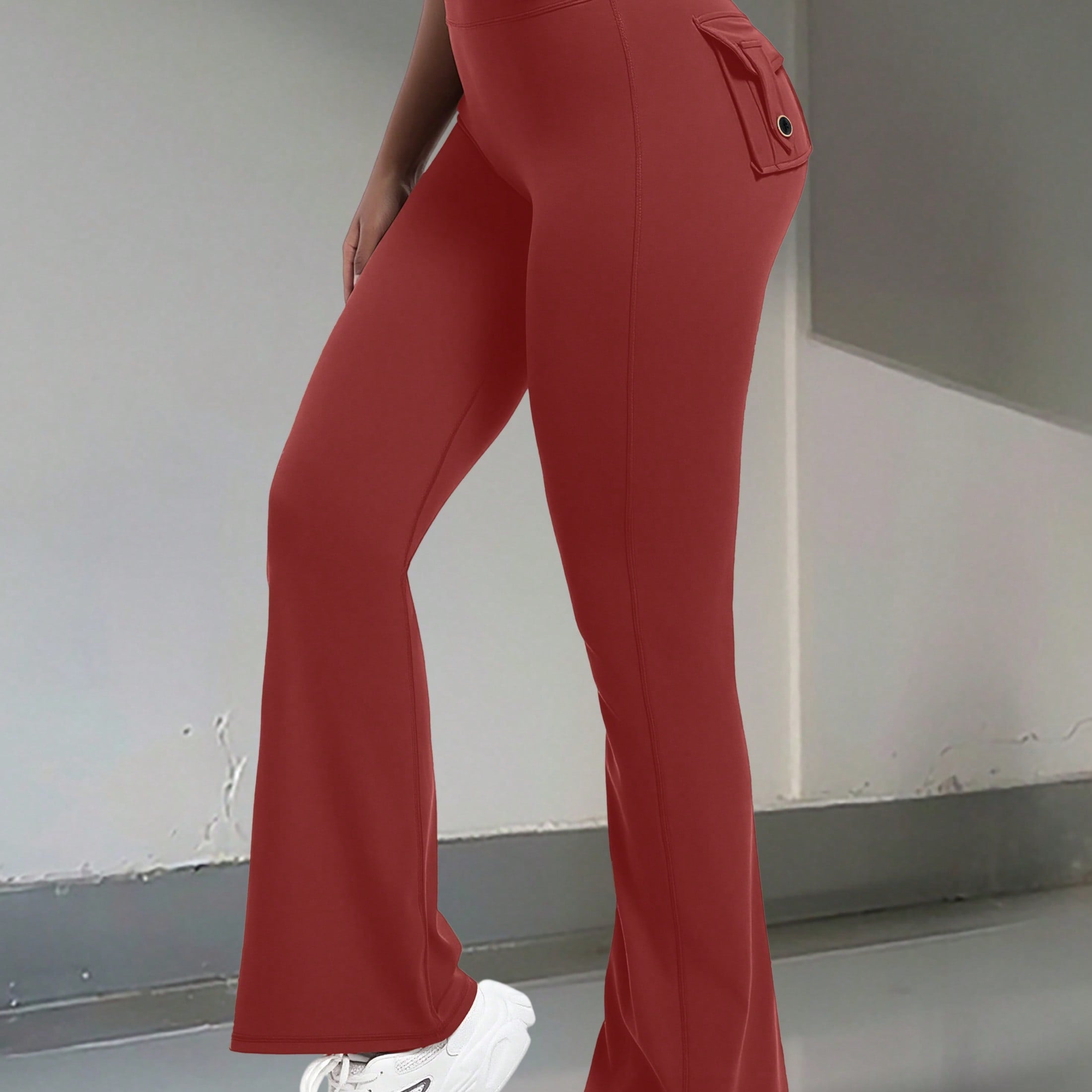 Women's Anchora Red High-Waist Yoga Pants