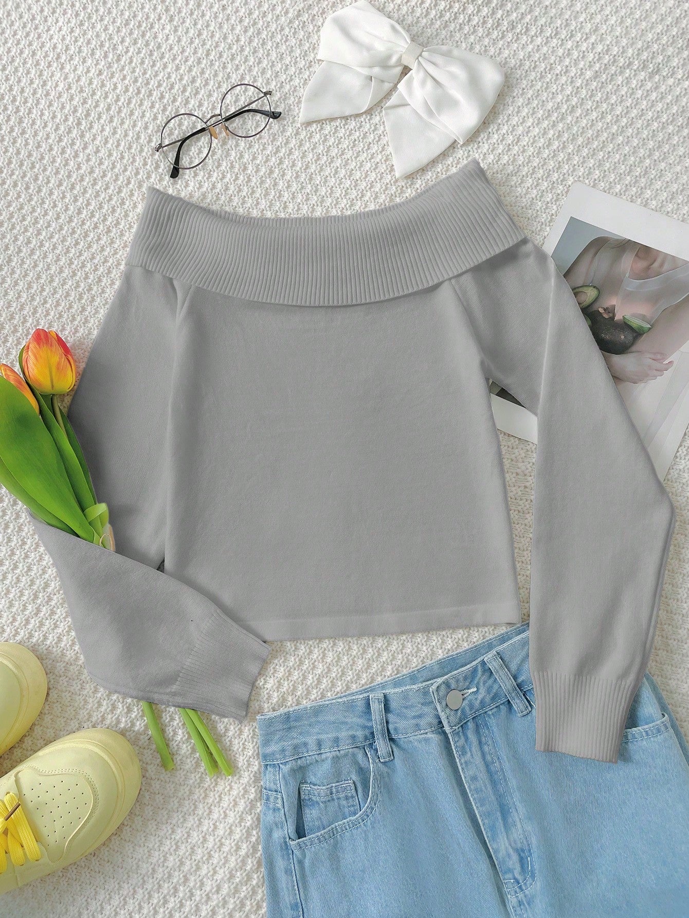 Women's Gray Ribbed Knit Midi bodycon dress with sleeveless