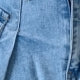 Women's Blue Denim Mini Skirt with Front Slit