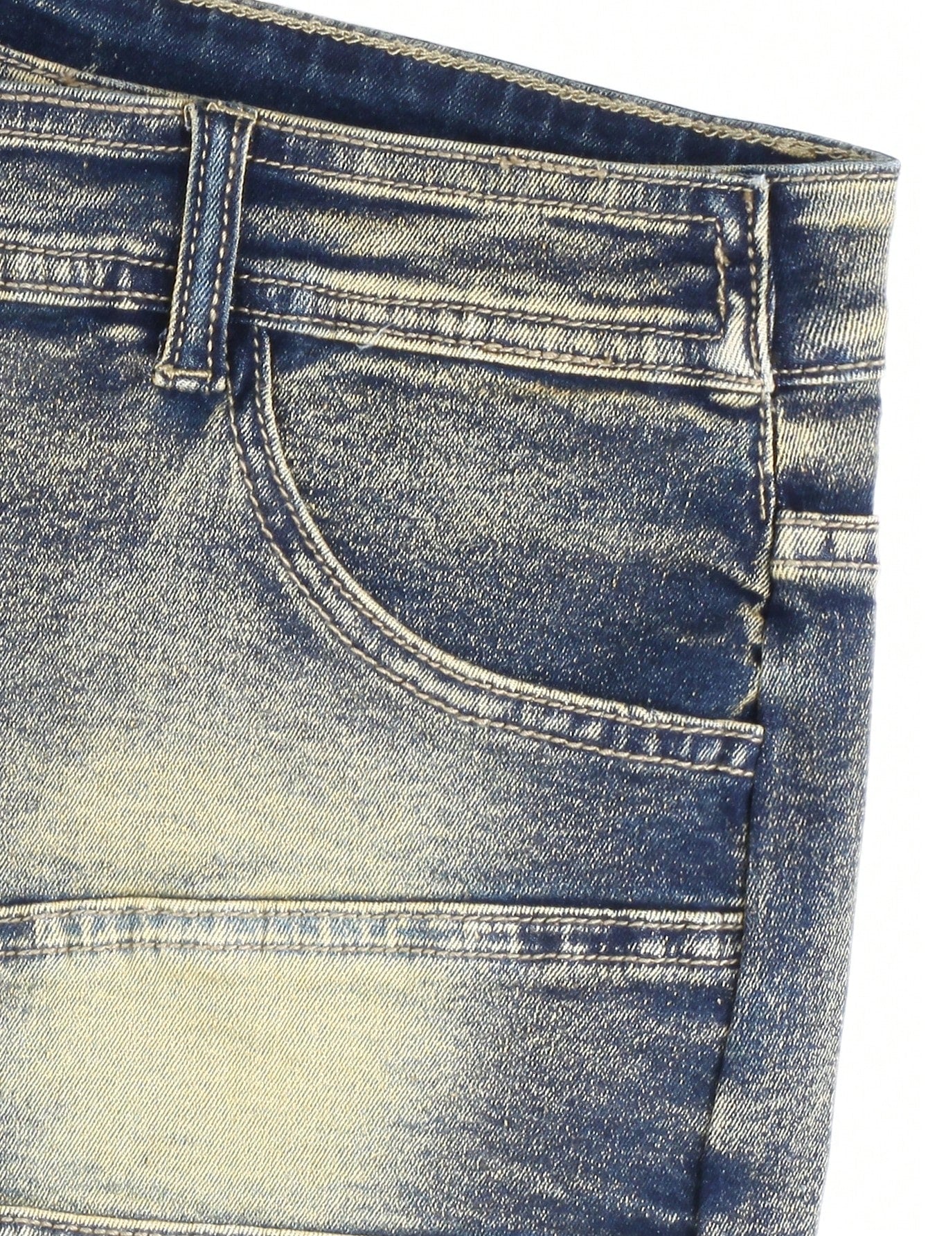 Women's Blue Acid Wash Asymmetric Wrap Denim Mini Skort