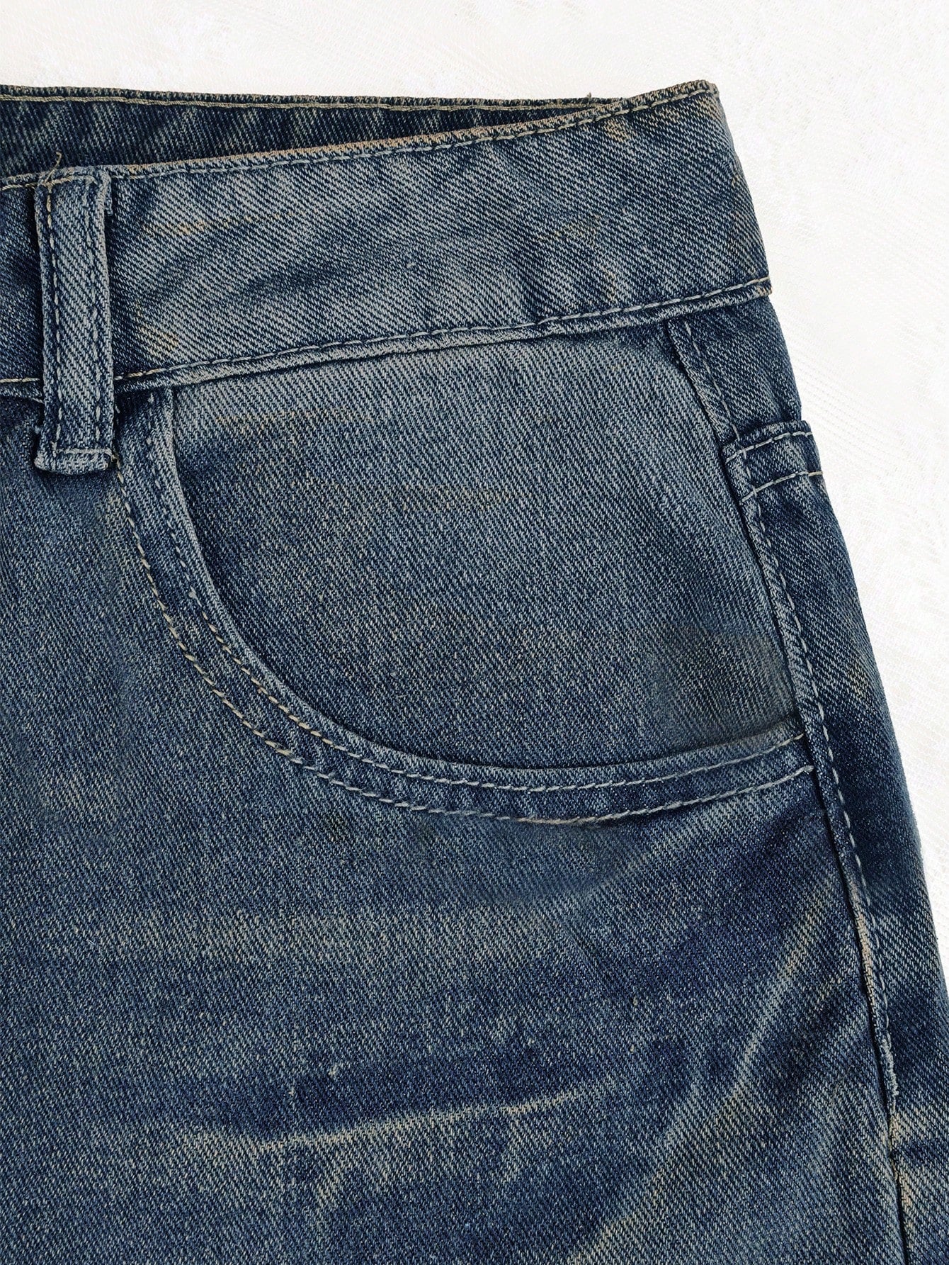 Women's Vintage Blue High-Waist Straight Leg Jeans