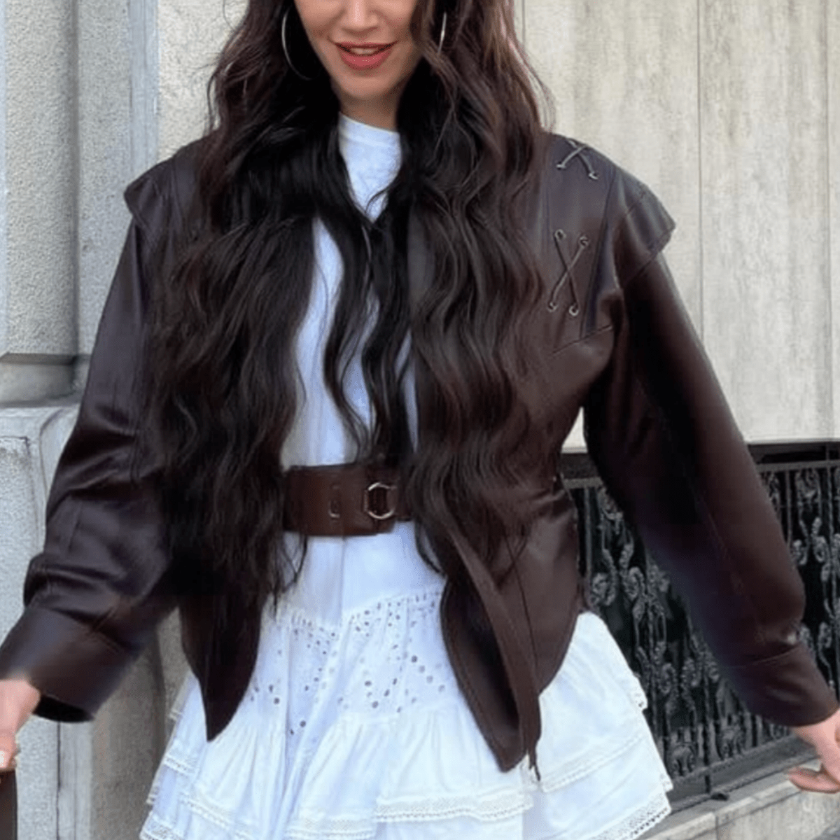 Women's Brown Faux Fur Jacket - Retro Glamorous Casual & Streetwear Outerwear