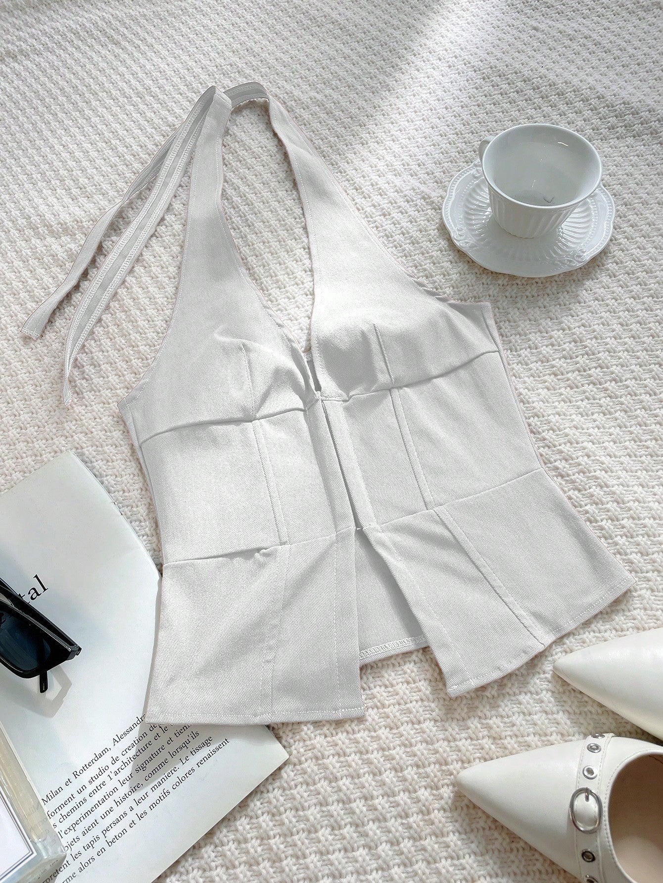 Women's White Corset Bustier Top