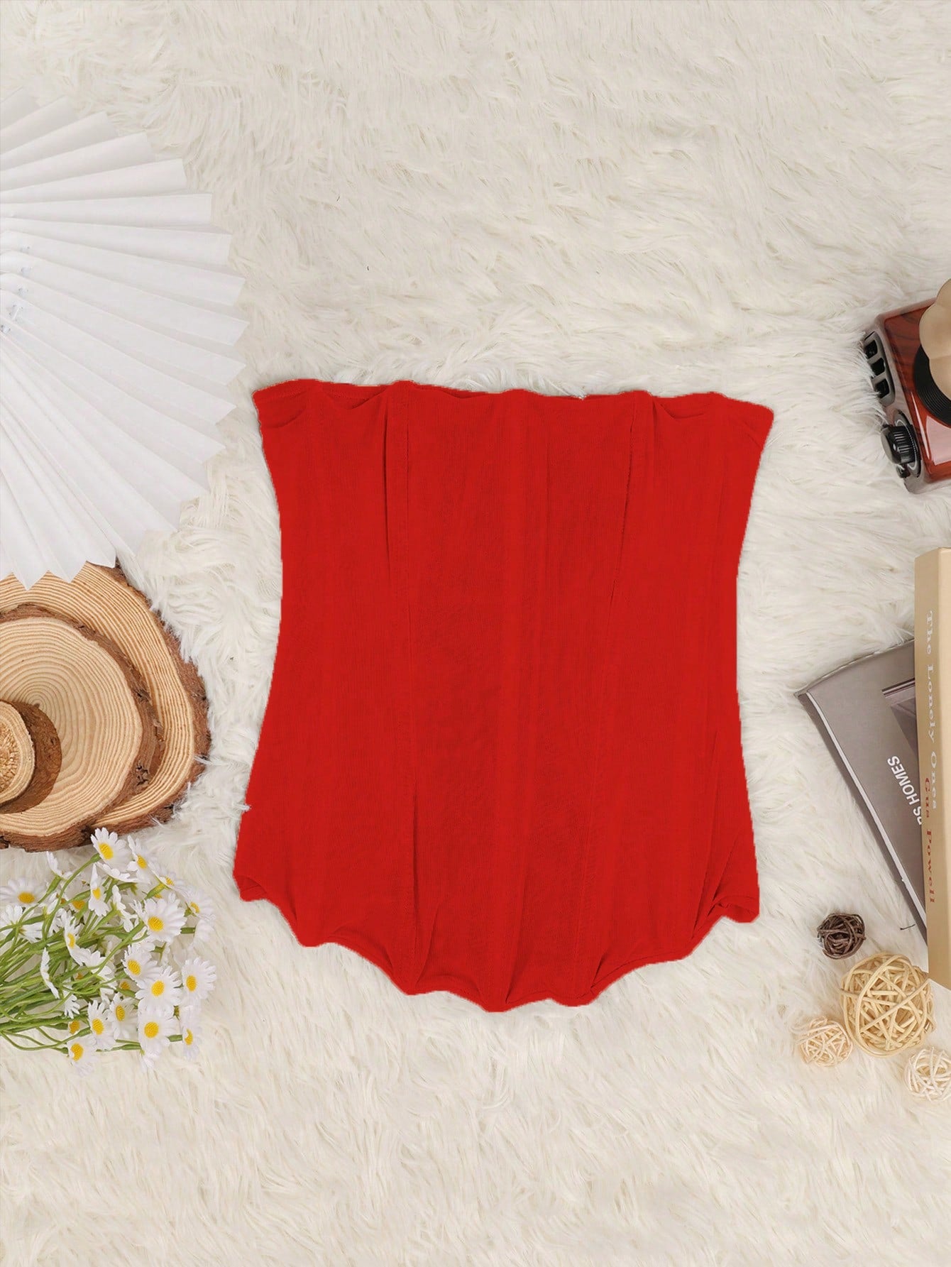 Women's Red Corset Bustier Top