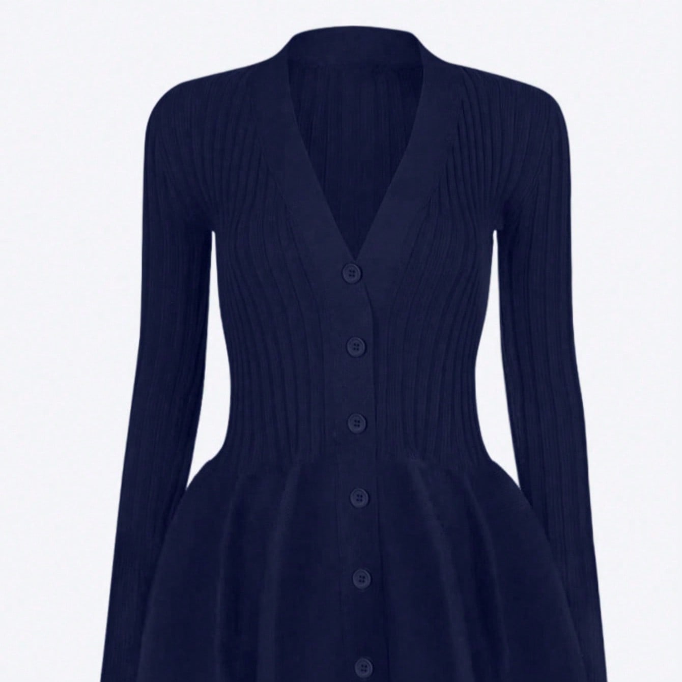 Women's Blue Ribbed Knit Midi bodycon dress with sleeveless