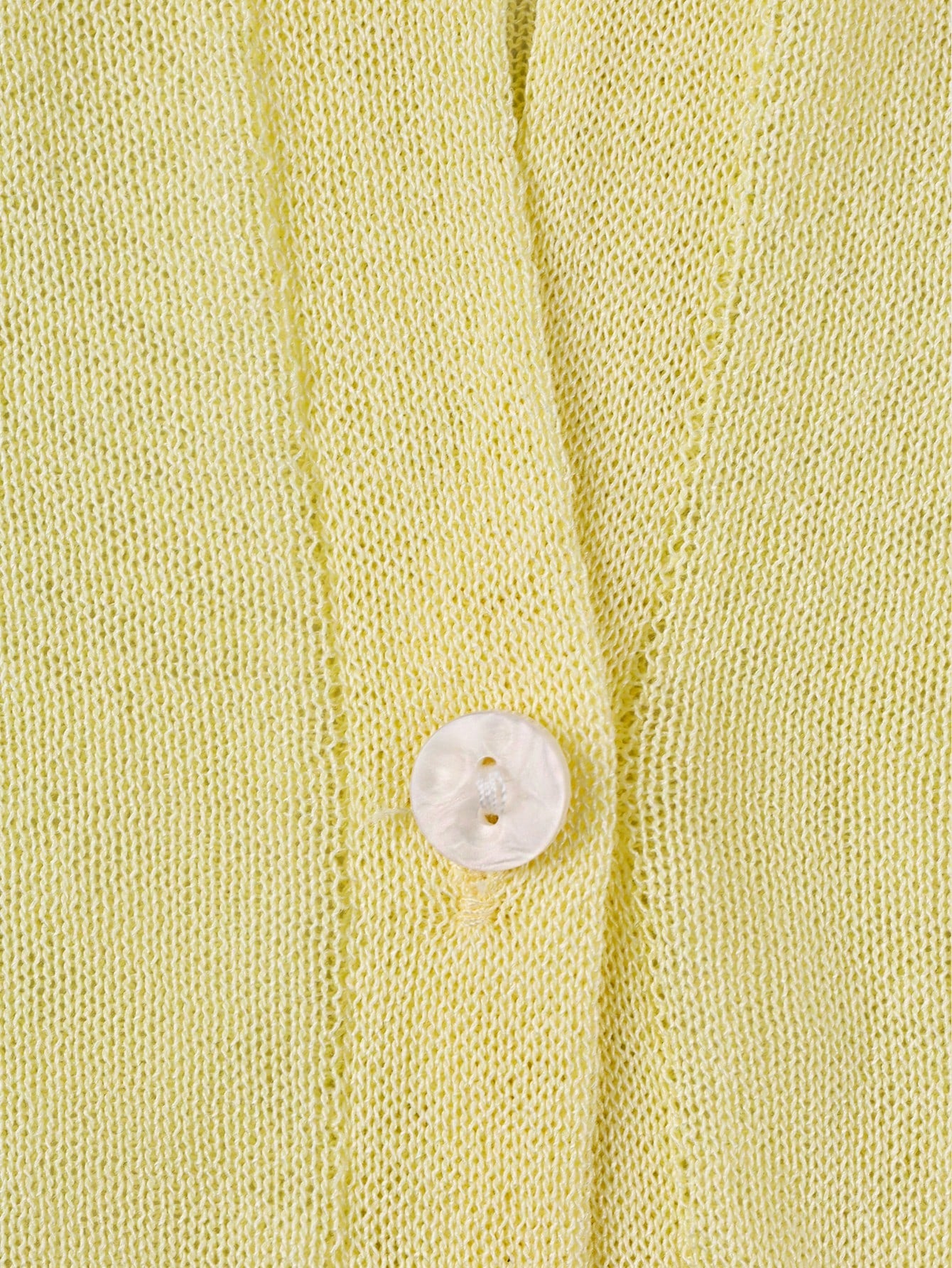 Women's Yellow Acrylic Blend V-Neck Knit Vest with Ribbed Trim