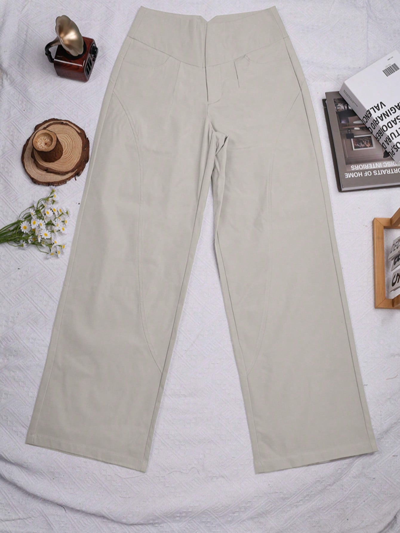 Women's High Waist Wide Leg Trousers Loose Fit Casual Office Wear Long Pants