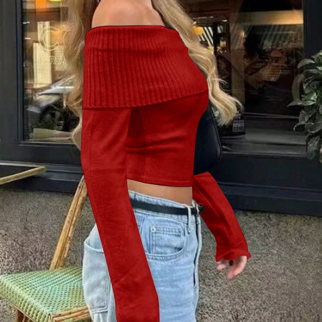 Women's Red Ribbed Knit Midi bodycon dress with sleeveless