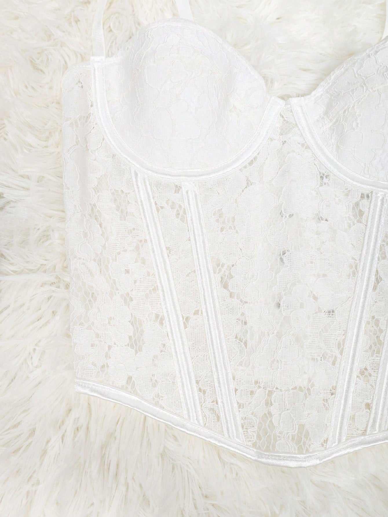 Women's White Lace Corset Top
