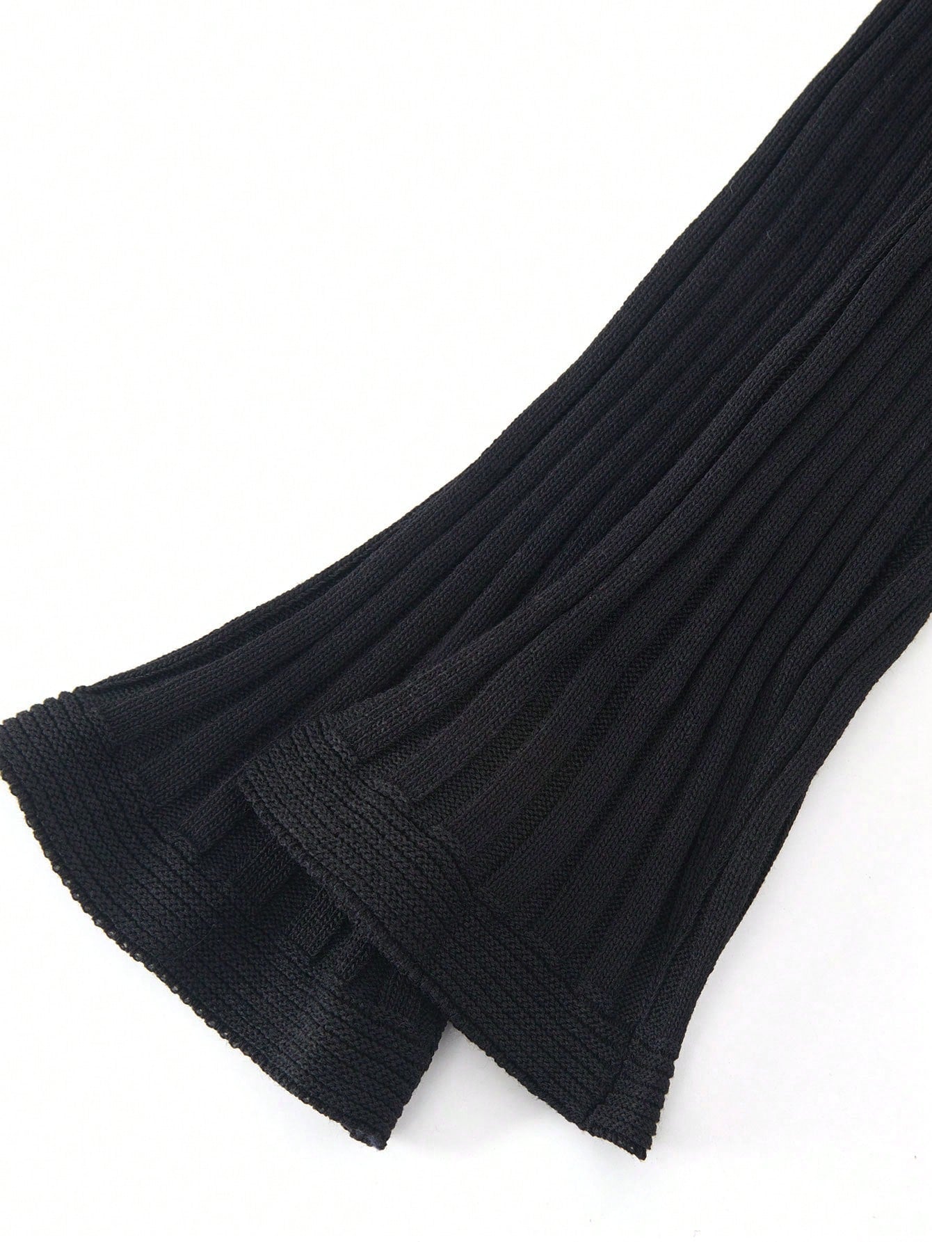 Women's Black Ribbed Knit Henley Top with Button Placket