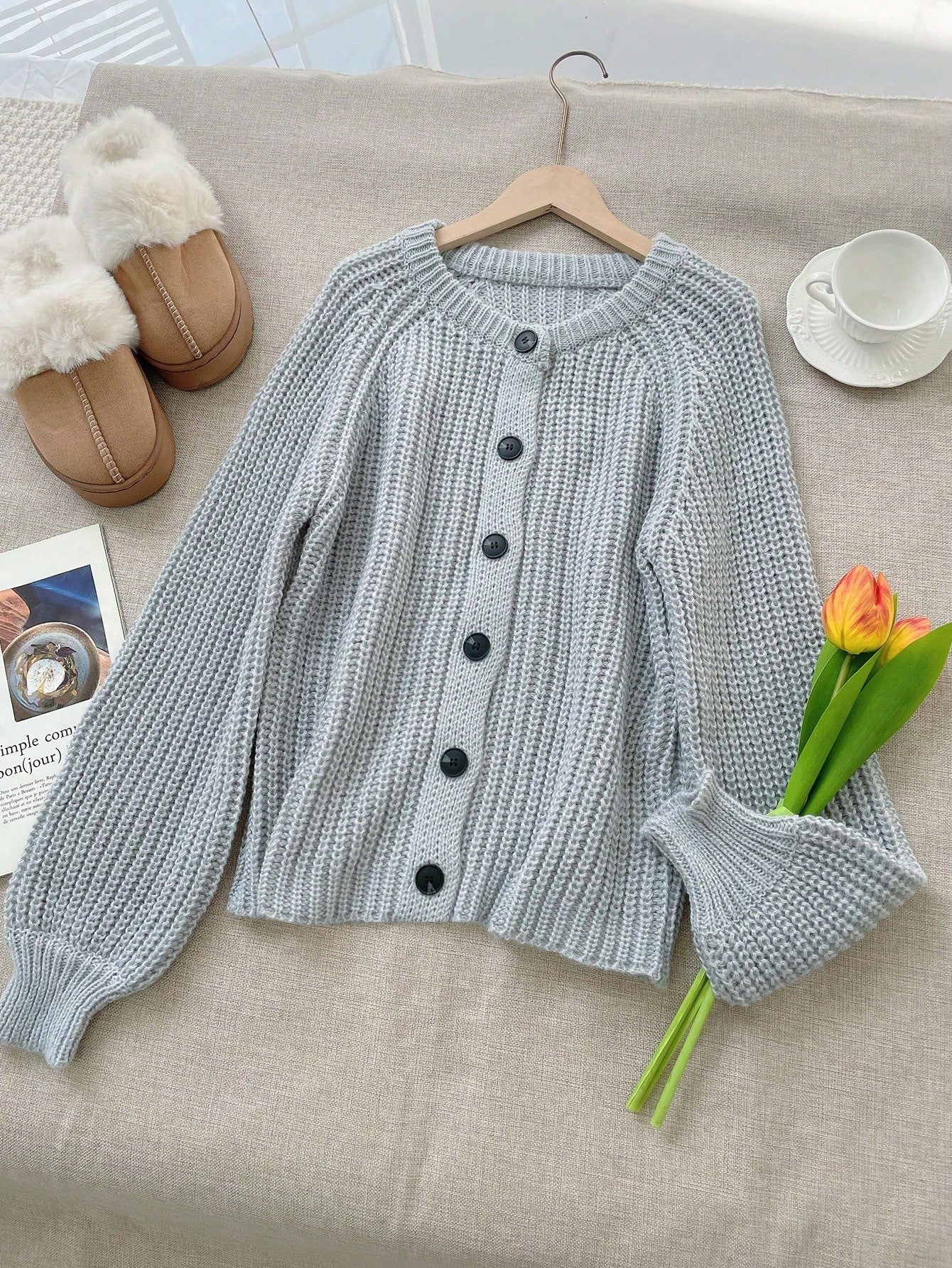 Women's Grey Ribbed Crop Top Shorts Set