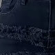 Women's Black Shredded Textured High-Waist Straight Jeans