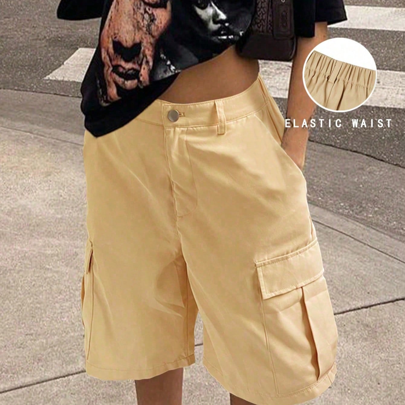 Women's Khaki Straight-Leg Casual Pants