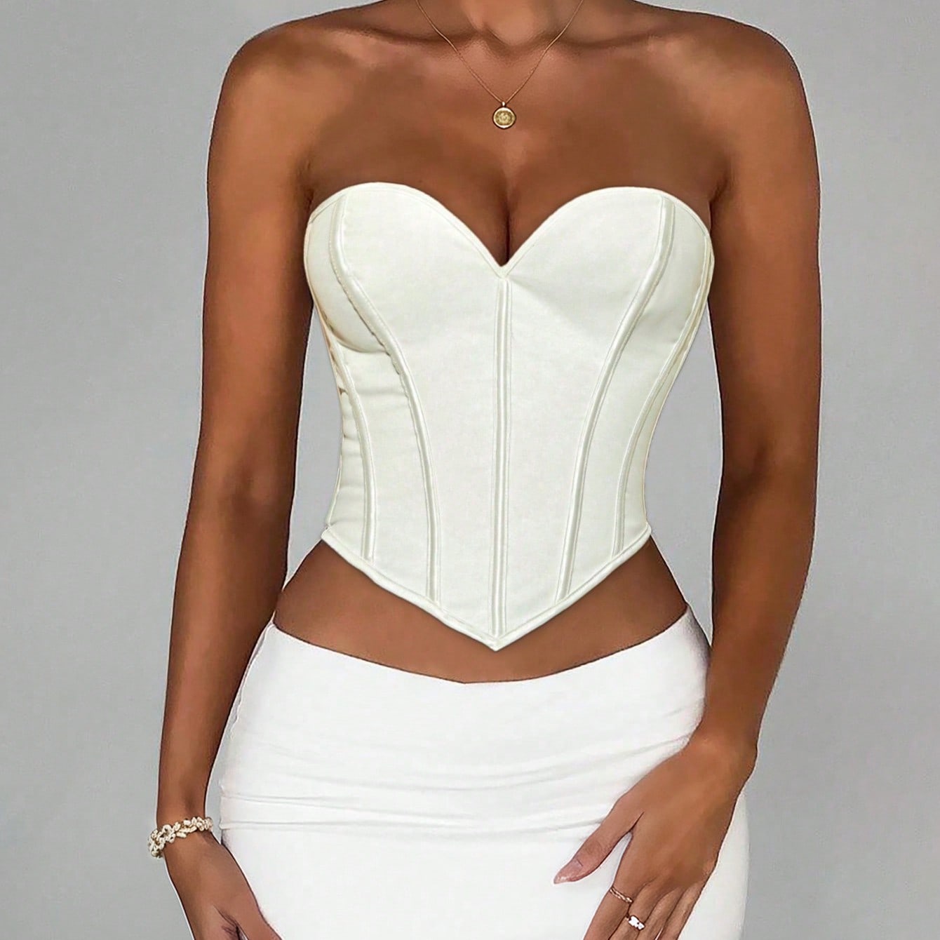 Women's Sexy Sweetheart Neckline Corset Top Slim Fit Sleeveless Party Clubwear
