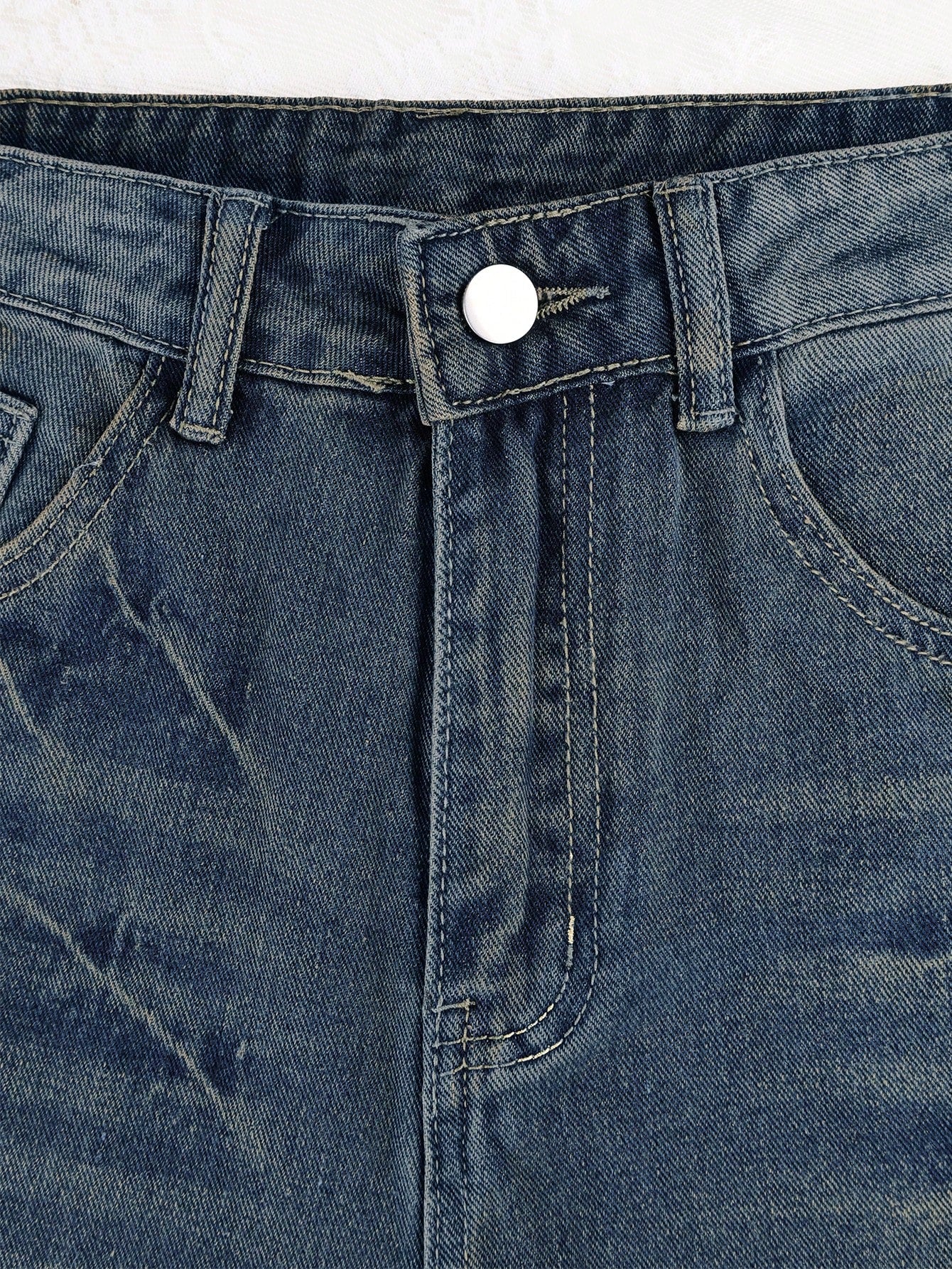 Women's Vintage Blue High-Waist Straight Leg Jeans