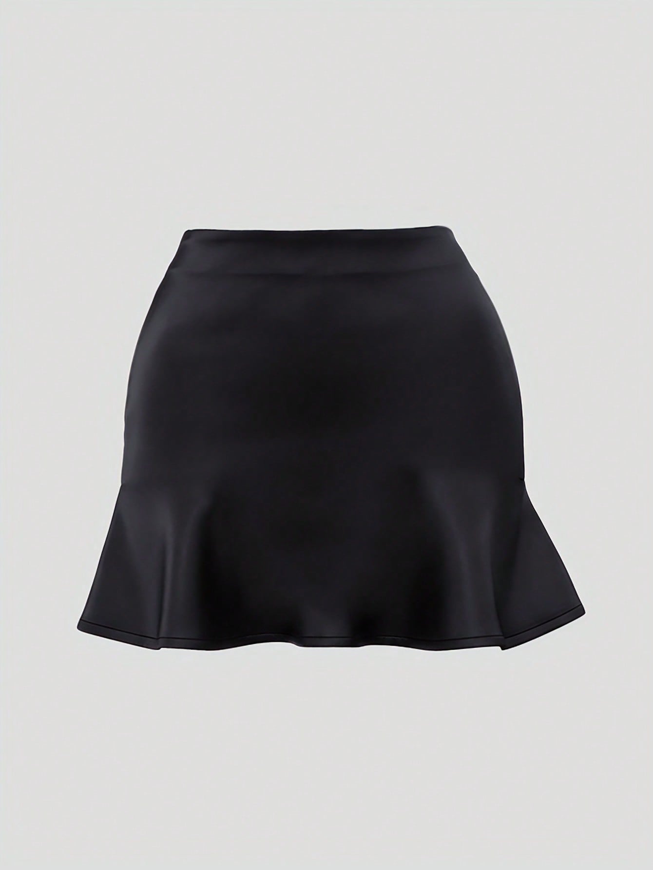 Women's Black Denim Mini Skirt