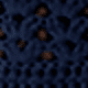 Women's Navy Blue Crochet Knit Backless Halter Mini Dress