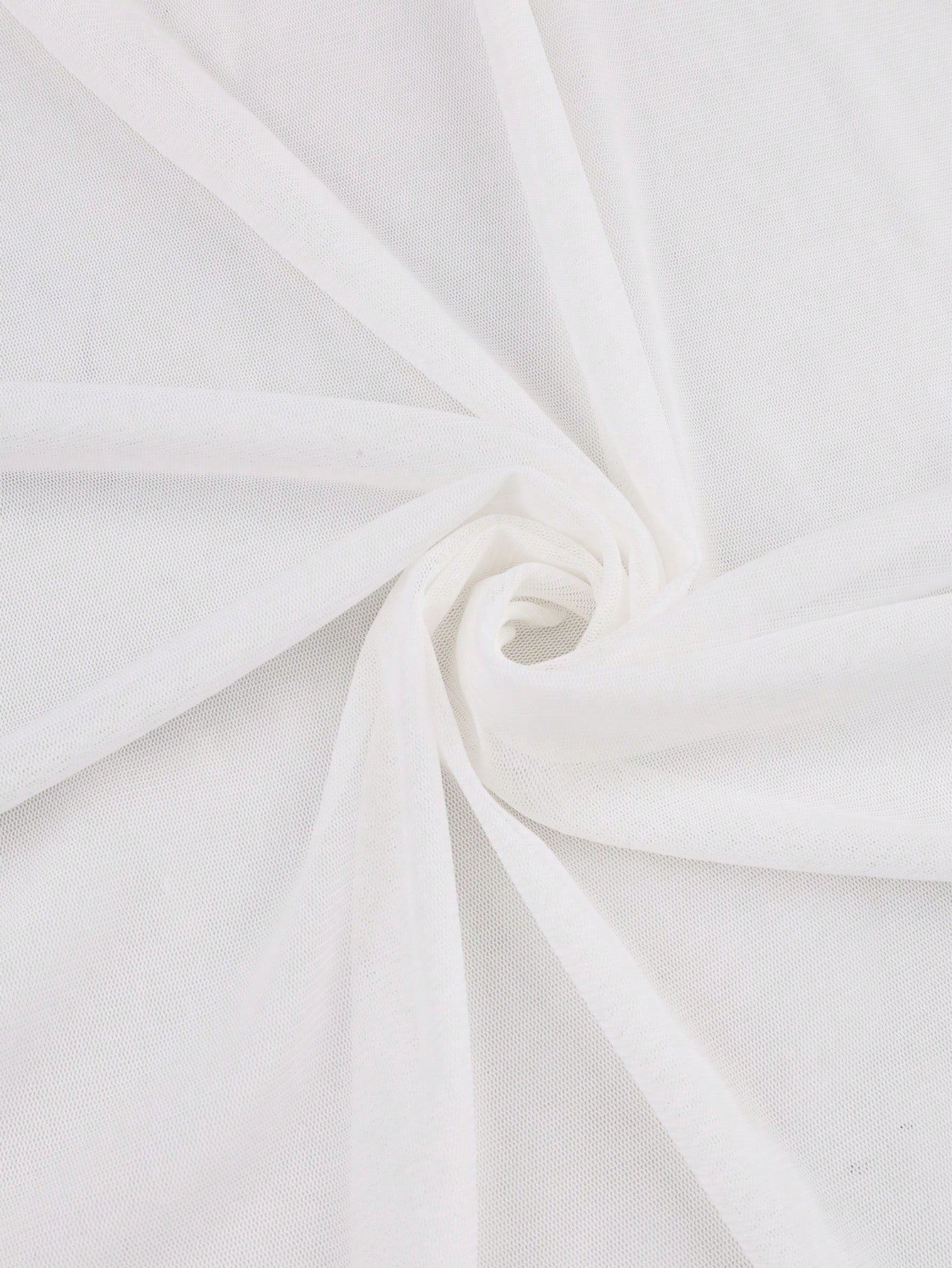 Women's White Polyester Blend Ruffle Sleeve Mini Dress with Square Neck
