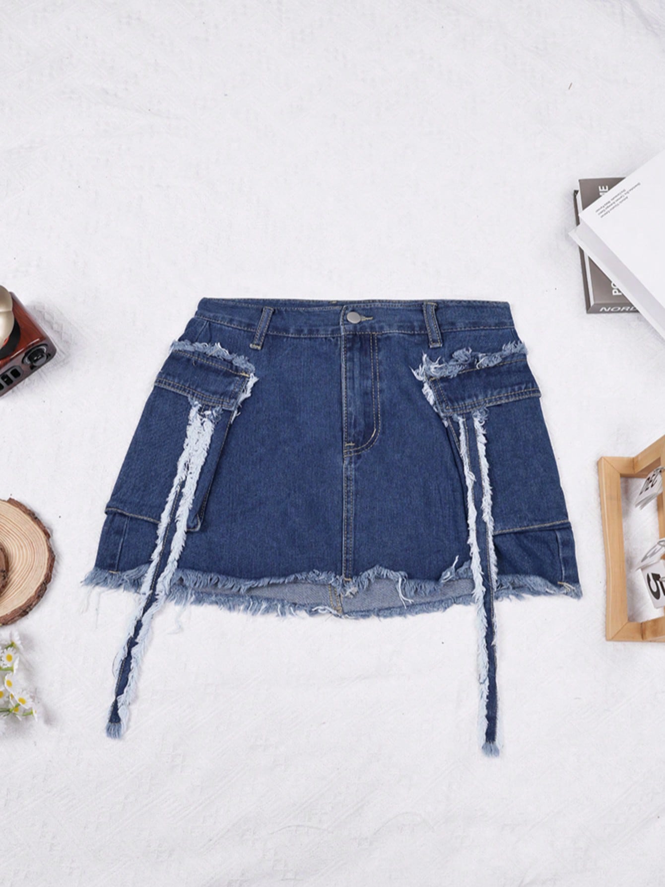 Women's Vintage Blue Denim Mini Skirt