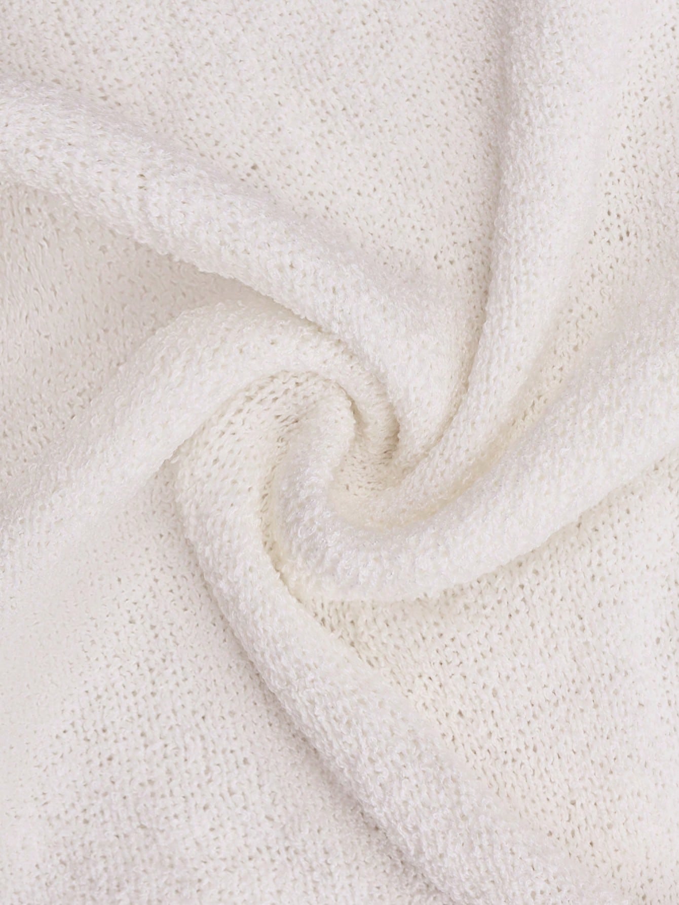 Women's White Ribbed Knit Henley Top with Button Placket