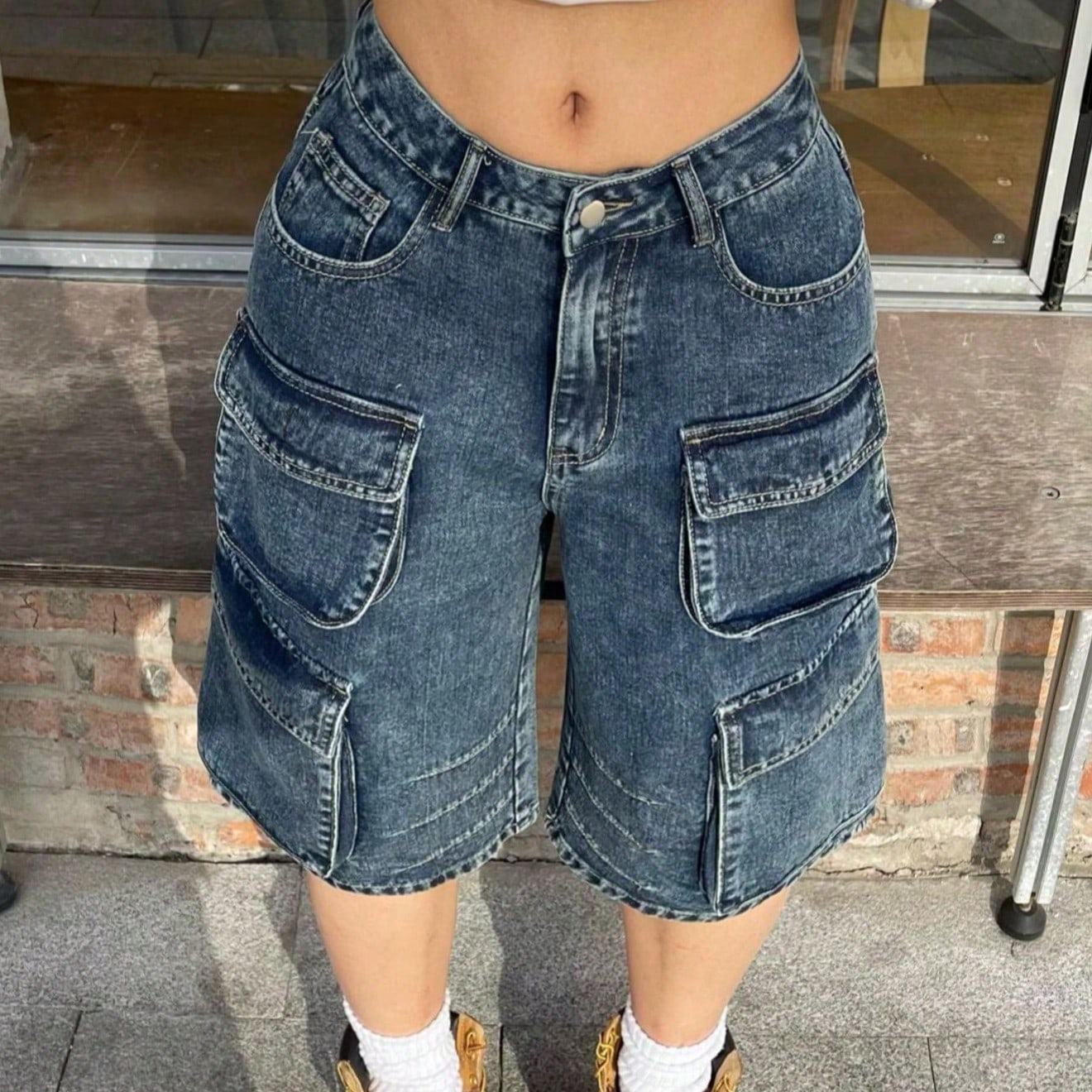 Women's Bleached Blue Distressed Straight Leg Jeans
