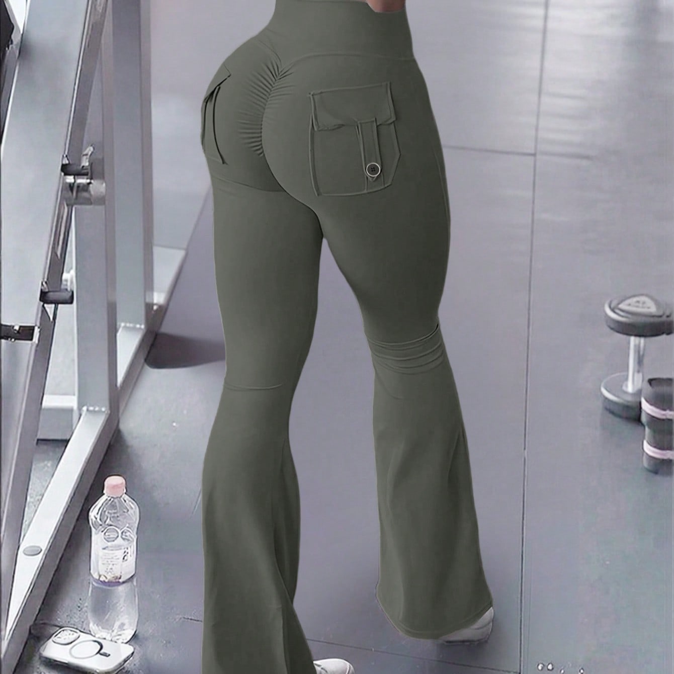 Women's Grey High-Waist Yoga Pants