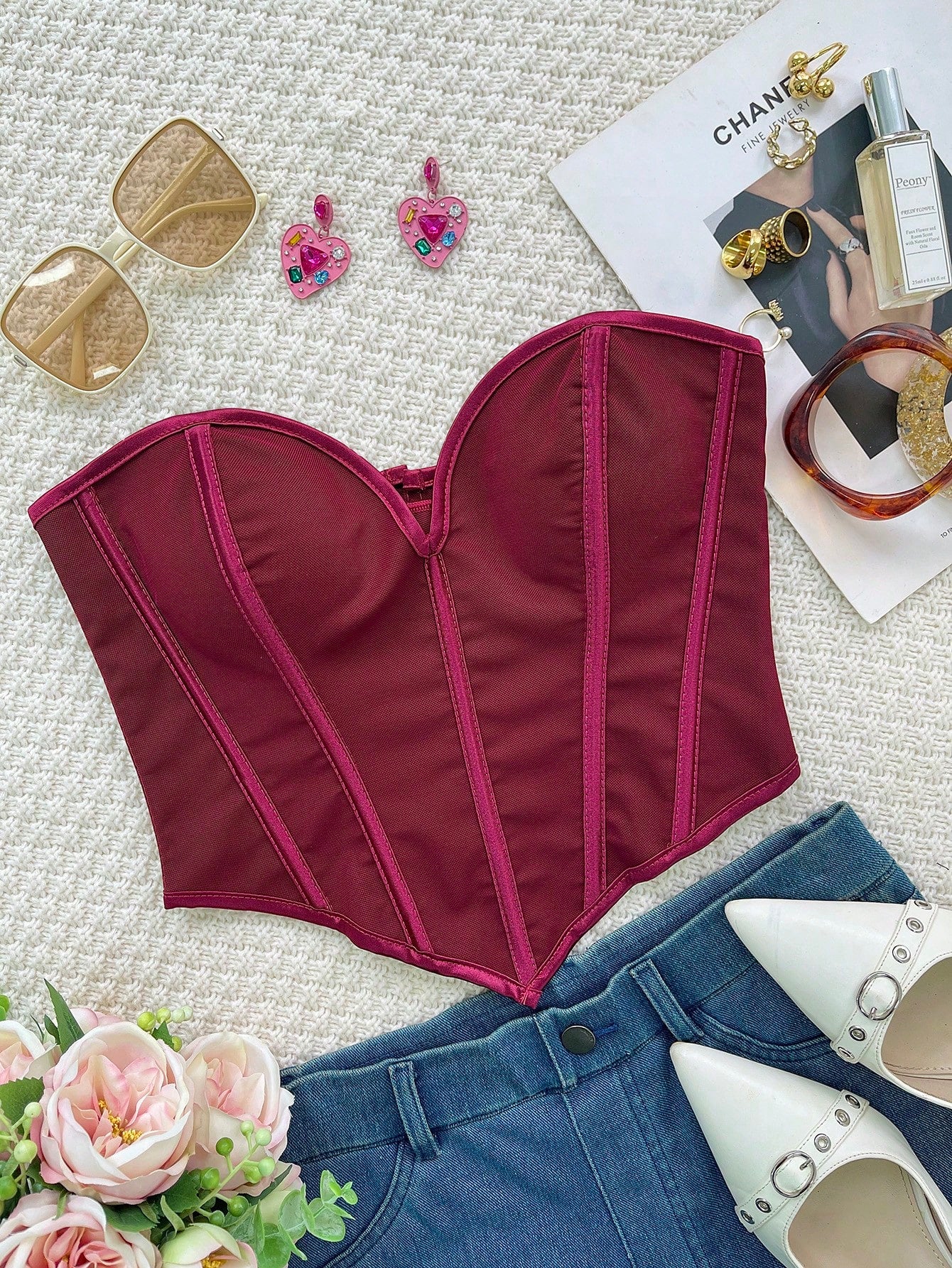 Women's Sexy Sweetheart Neckline Corset Top Slim Fit Sleeveless Party Clubwear