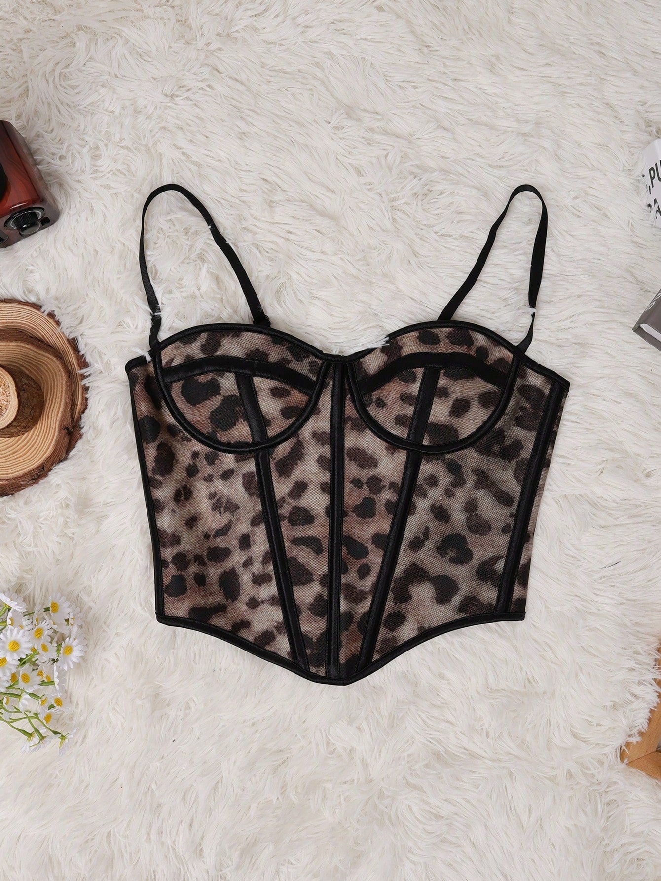 Women's Wild Leopard Print Bustier Corset Top