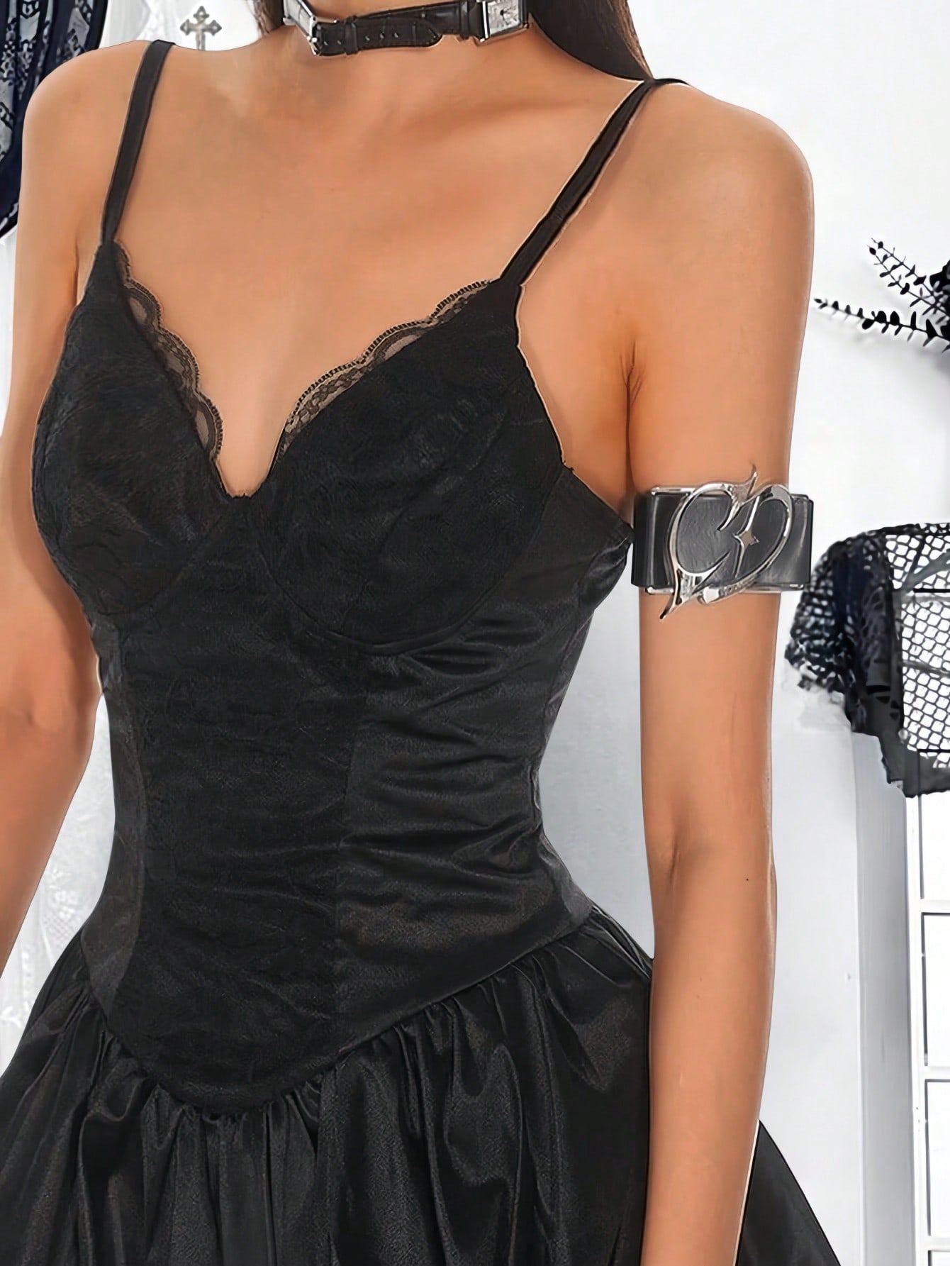 Women's Apperloth Black Lace Corset Bodycon Mini Dress Sexy Evening Party Wear