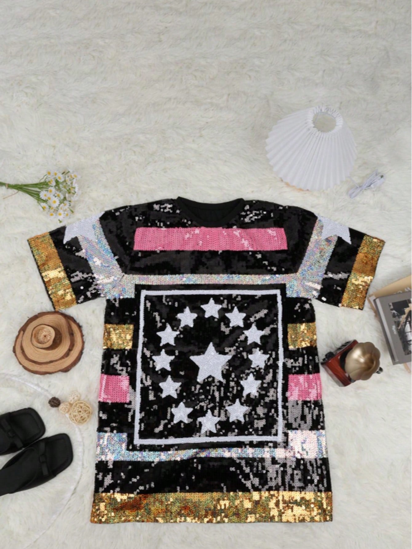 Women's Sexy Rhinestone Mesh Hooded Mini Dress See-Through Cover Up
