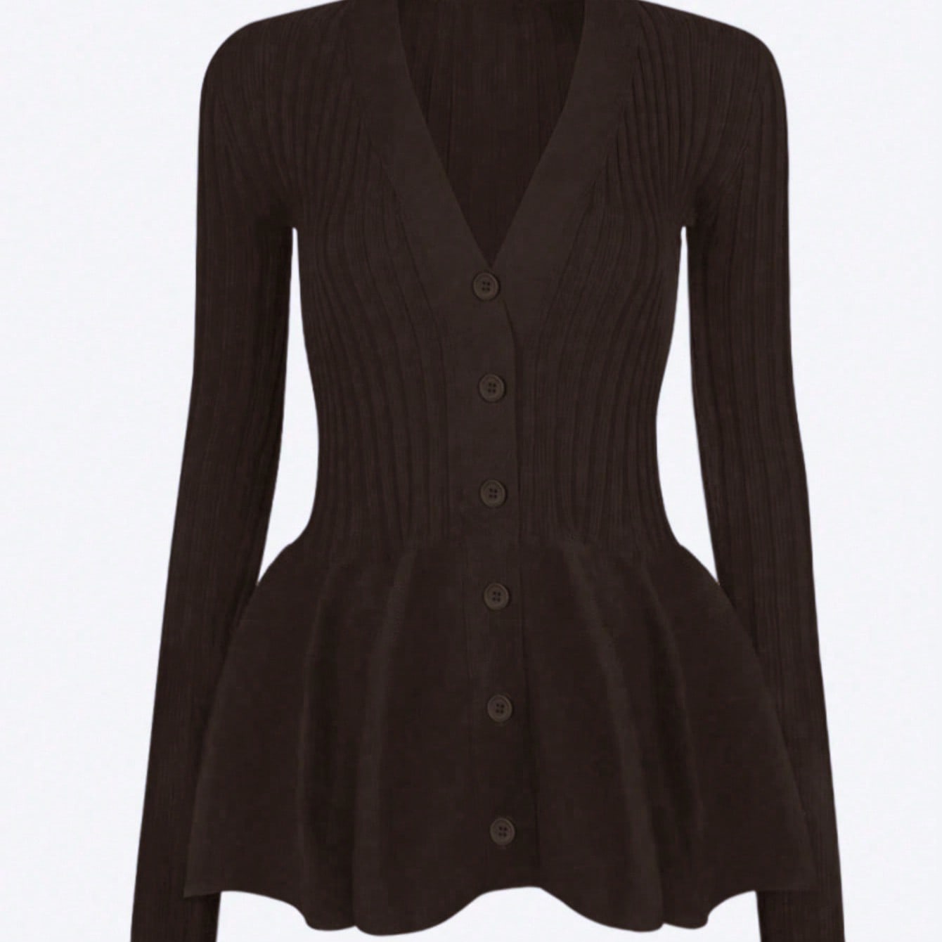 Women's Brown Ribbed Knit Midi bodycon dress with sleeveless