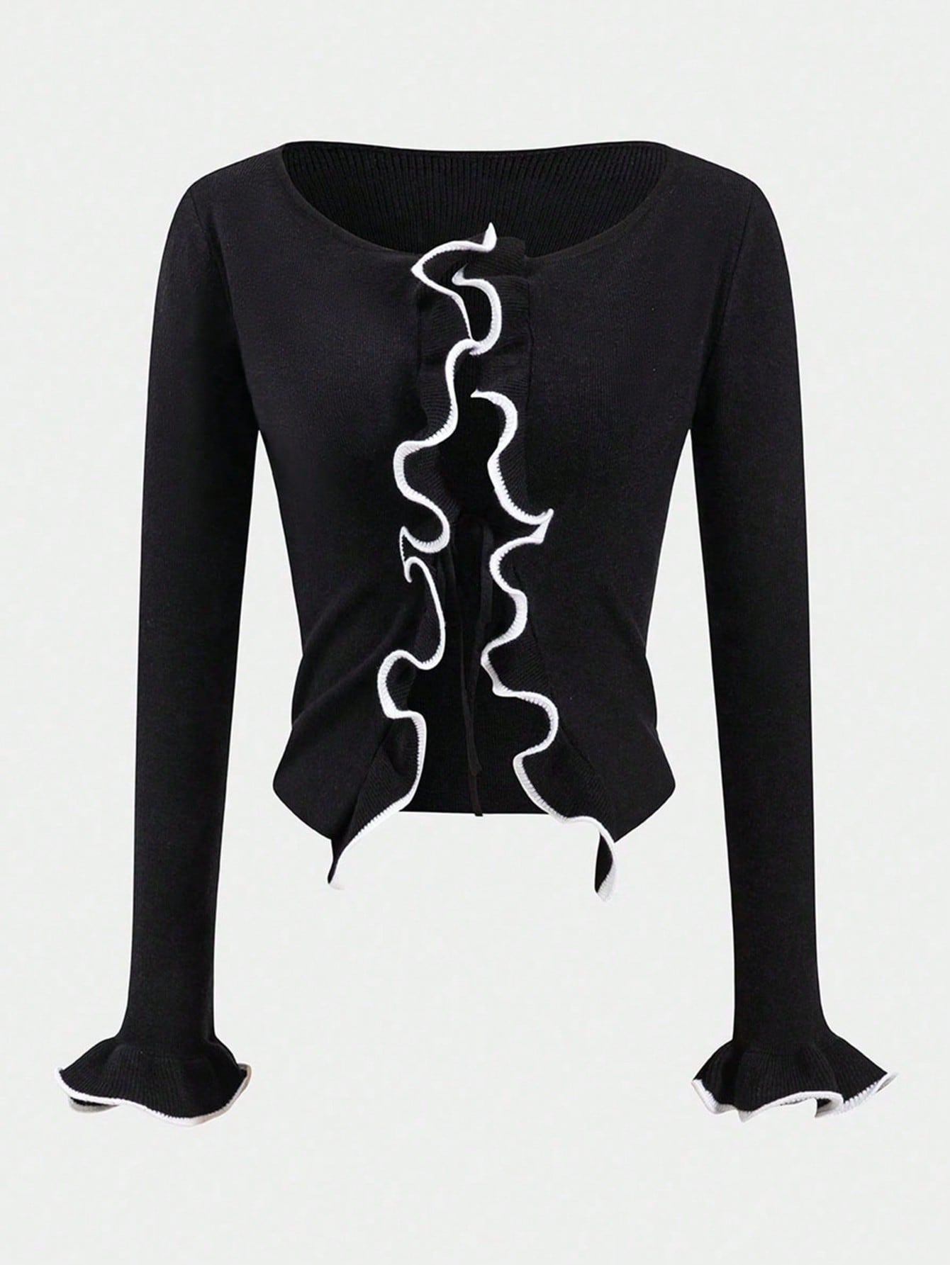 Women's Black Knit Bodycon Midi Dress