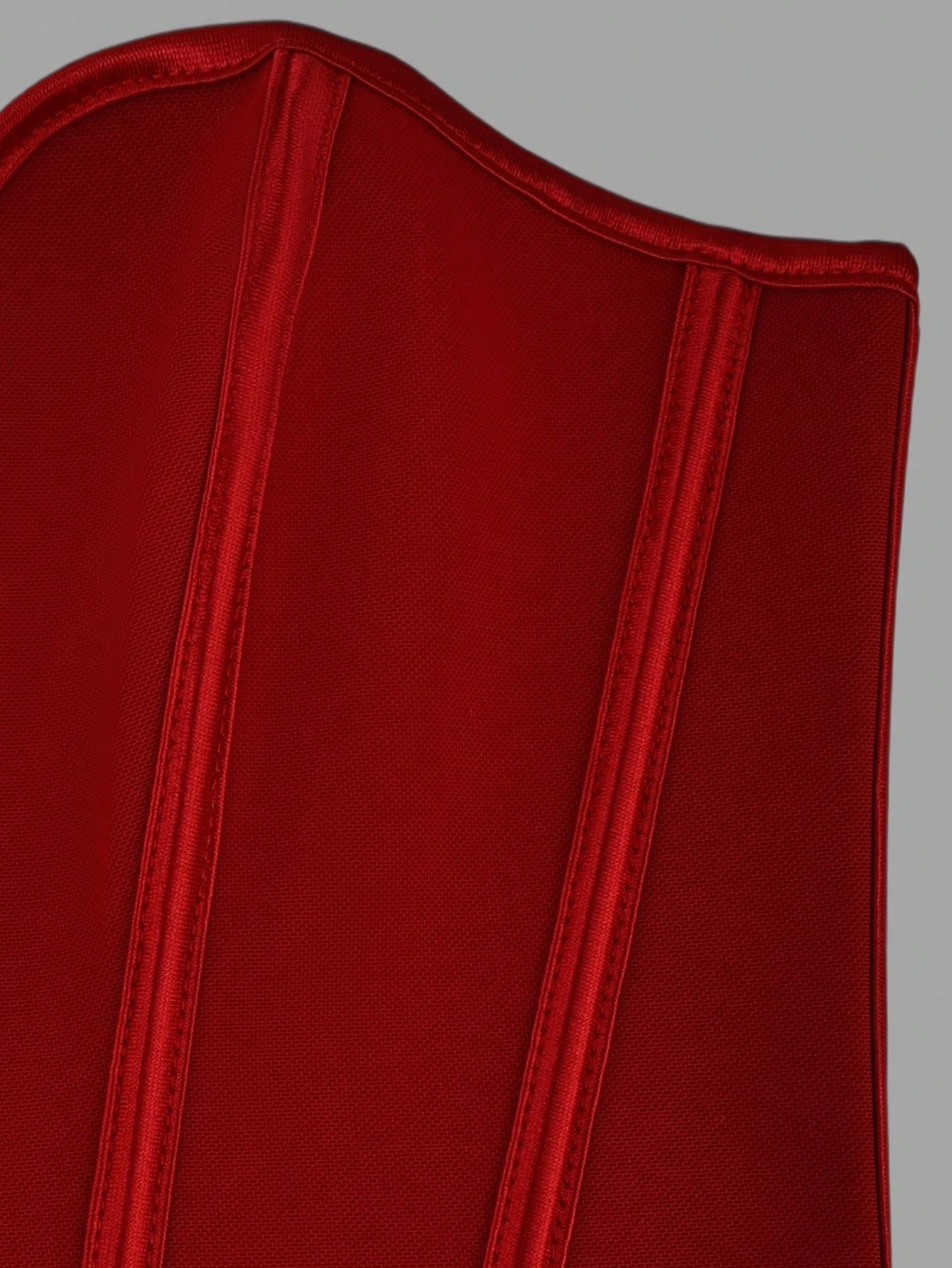 Women's Vibrant Red Boned Corset Top with Hook and Eye Closure
