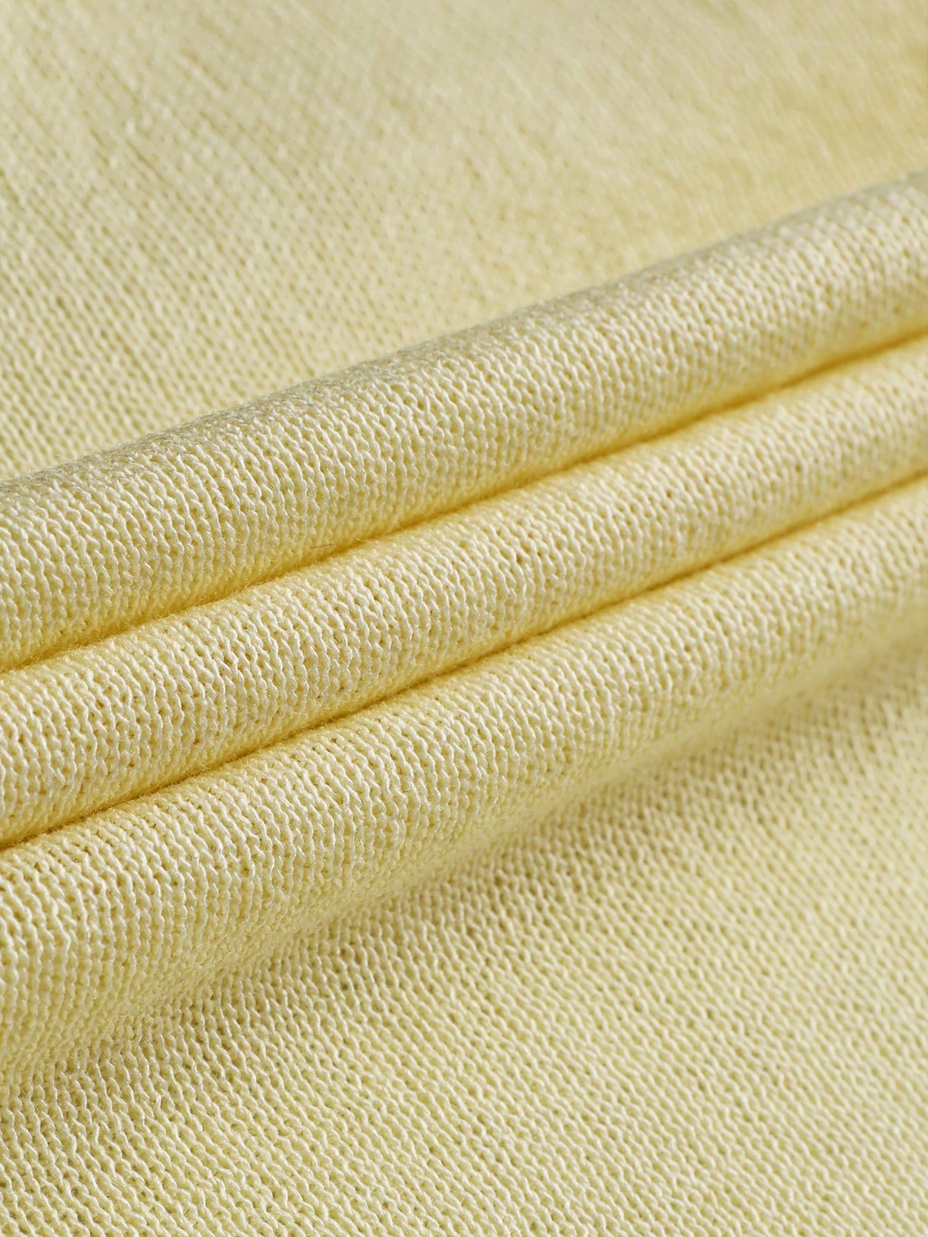 Women's Yellow Acrylic Blend V-Neck Knit Vest with Ribbed Trim
