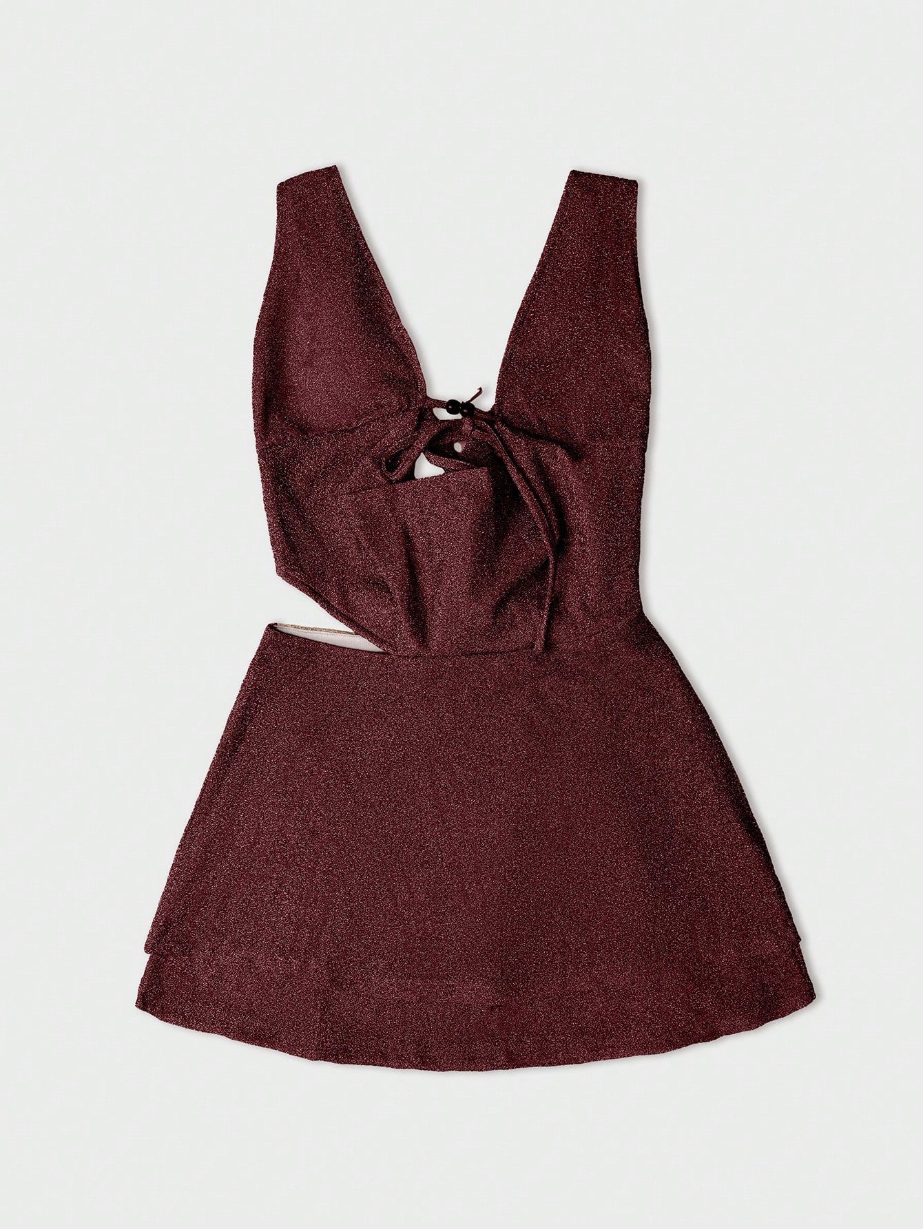 Women's Sexy Women's Halter Neck Deep V Backless Red Mini Party Dress