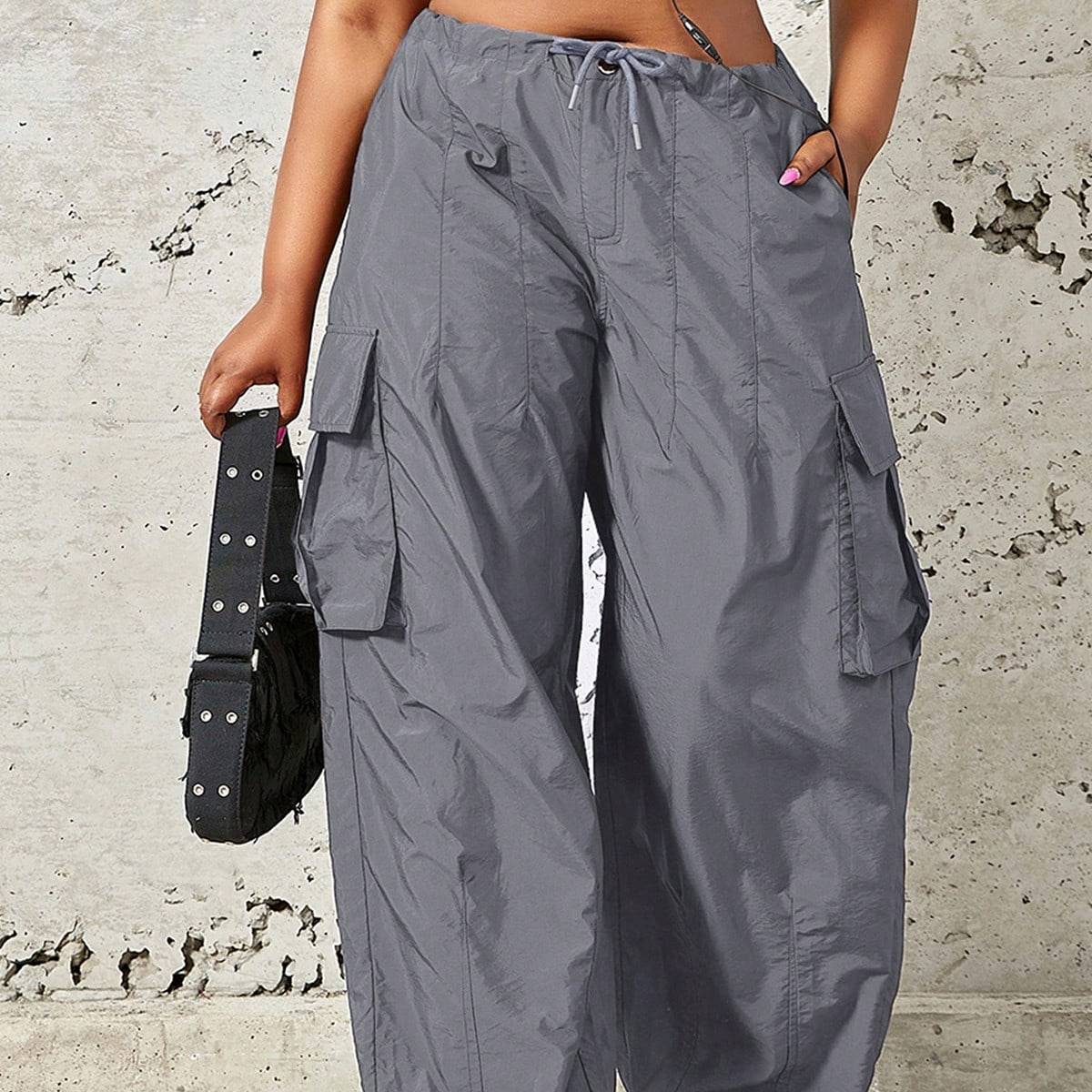 Women's Plus Size Grey High-Waist Yoga Leggings