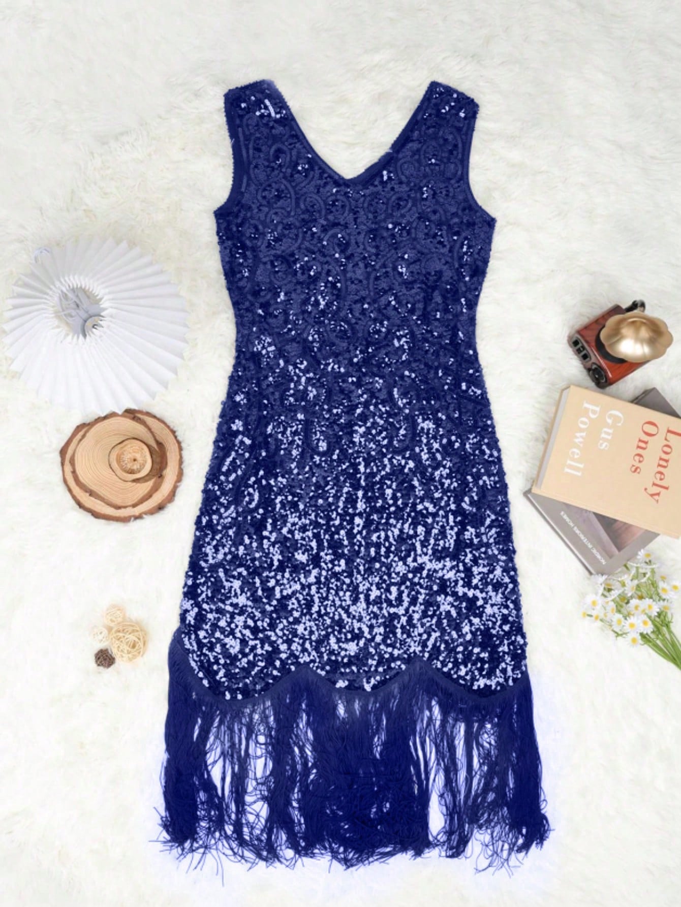 Women's Royal Blue Polyester Blend Bodycon Mini Dress with Spaghetti Straps