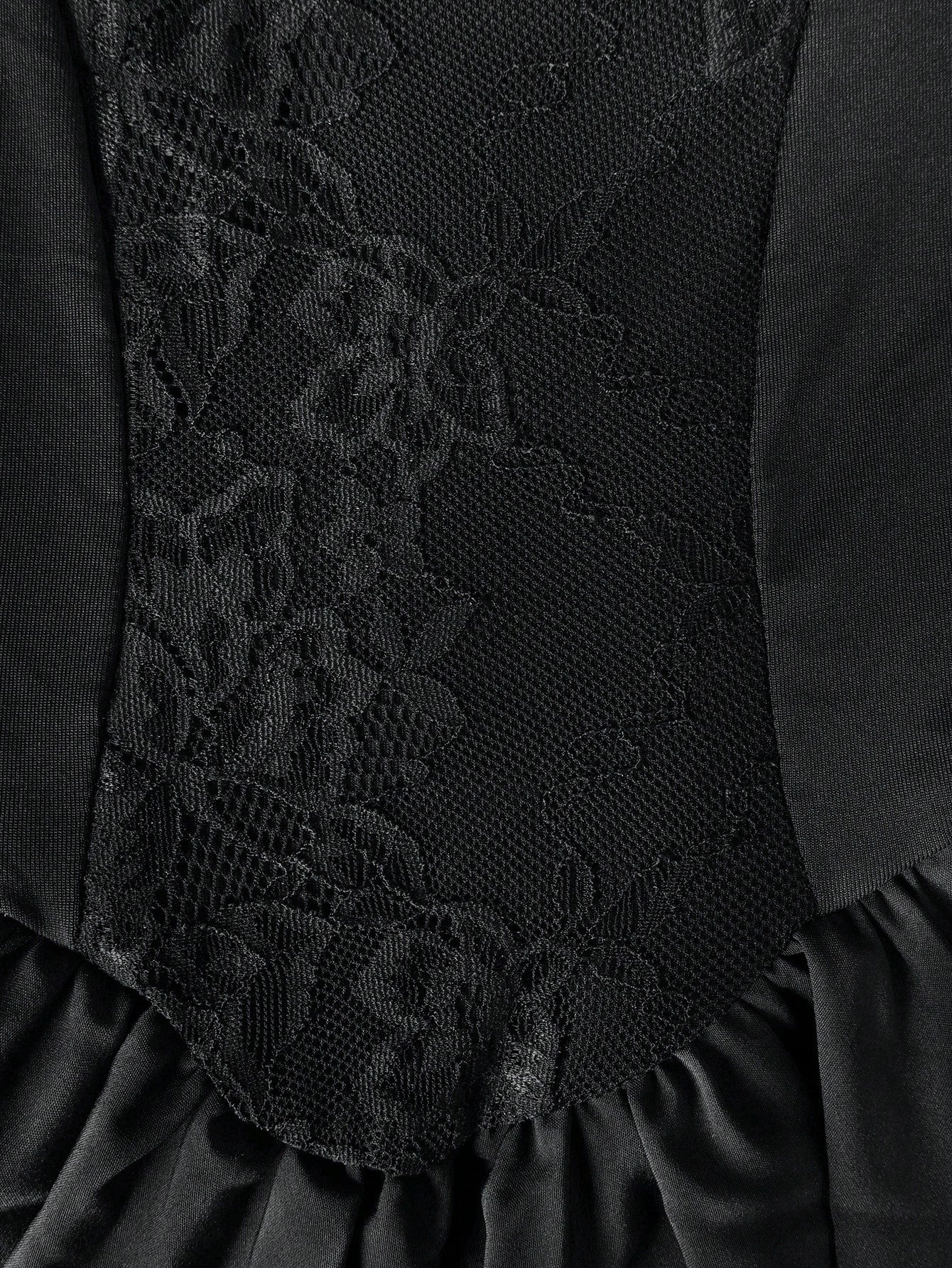 Women's Apperloth Black Lace Corset Bodycon Mini Dress Sexy Evening Party Wear