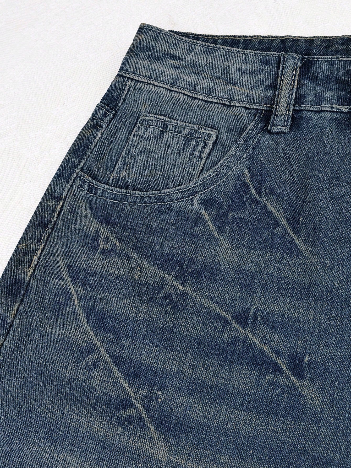 Women's Vintage Blue High-Waist Straight Leg Jeans