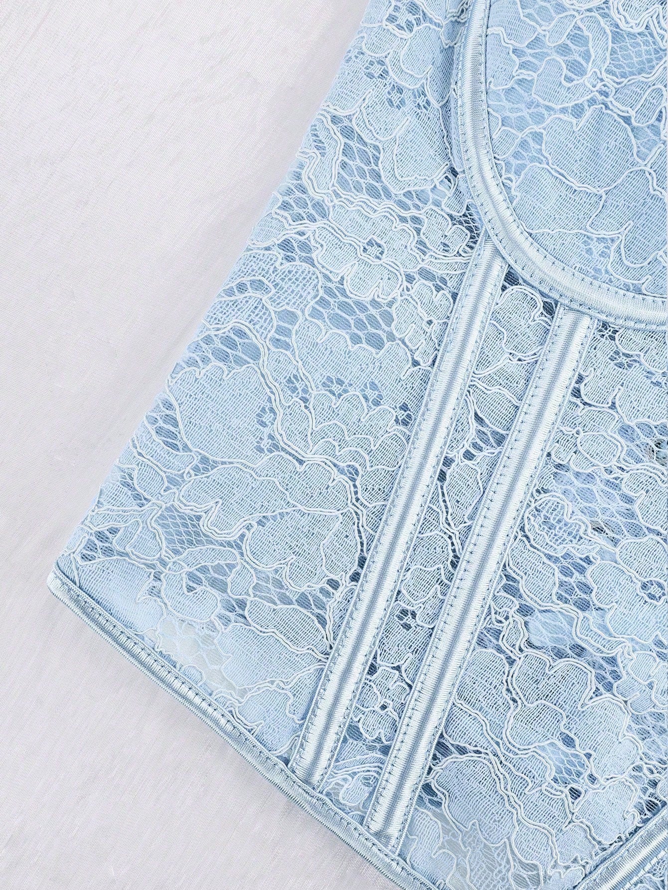 Women's Blue Lace Corset Top